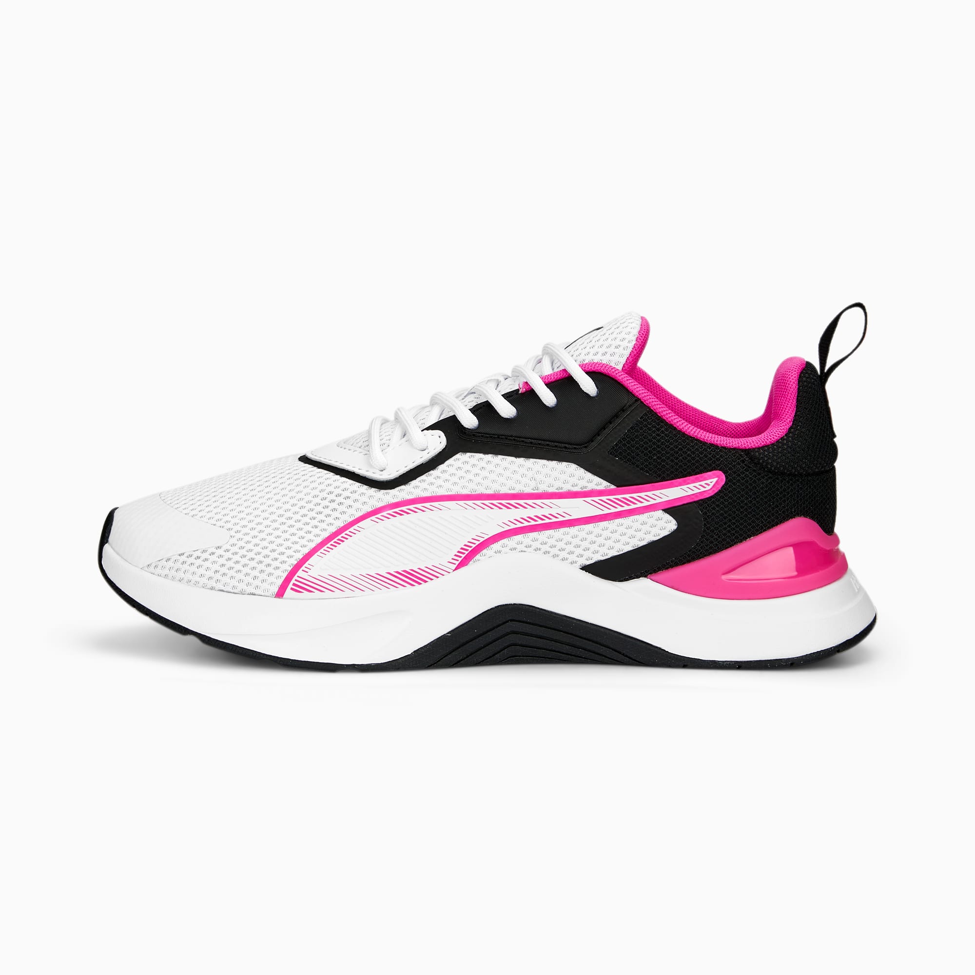 Puma black and pink running shoes shop