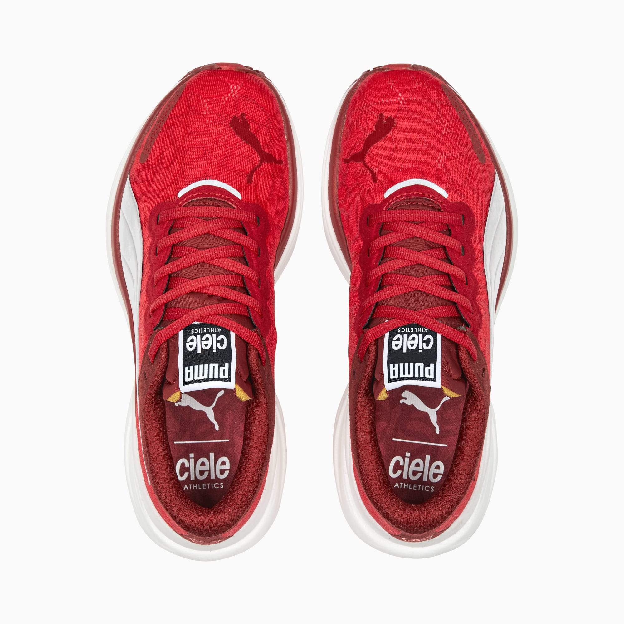 Red and white womens puma shoes hot sale