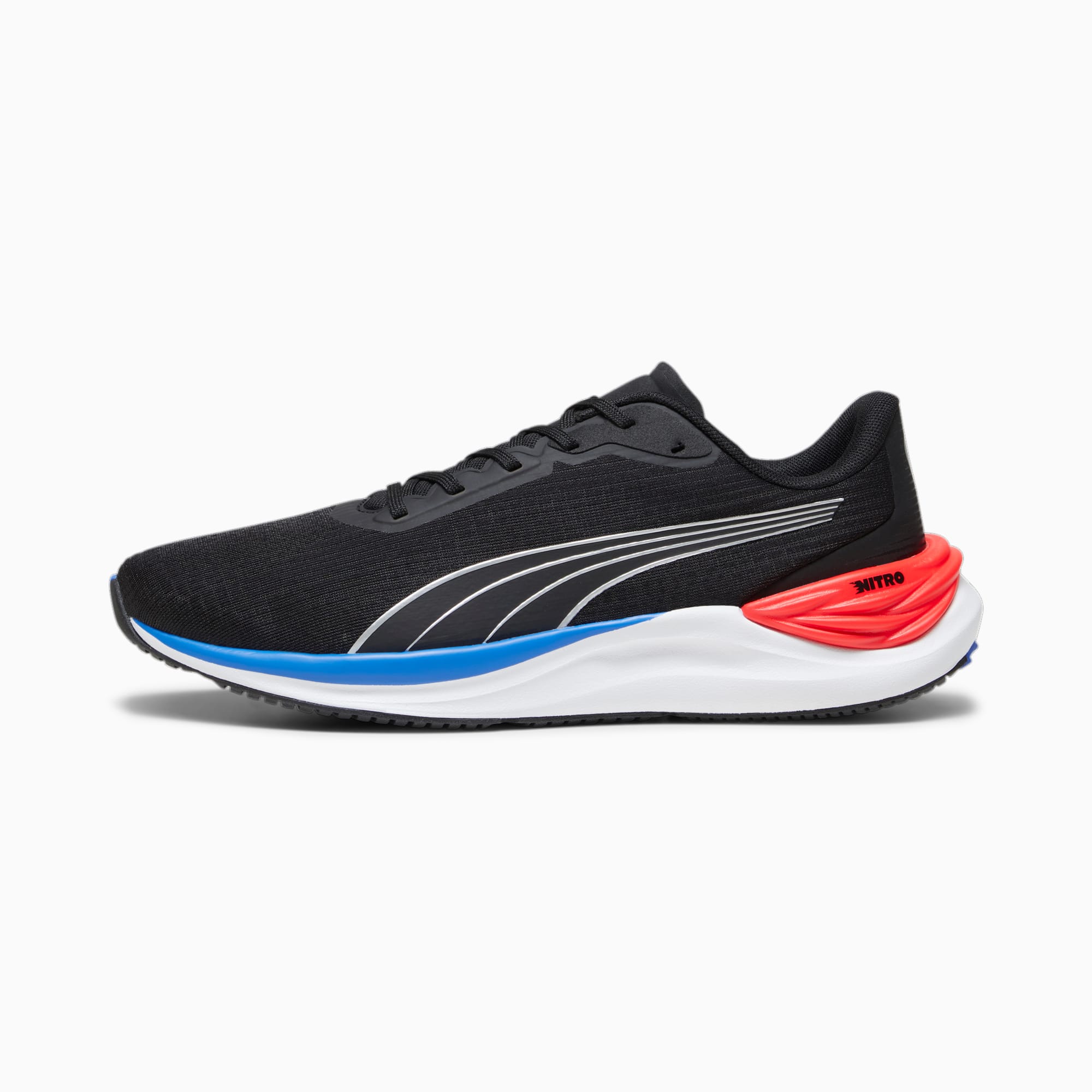 Mens red and black running on sale shoes