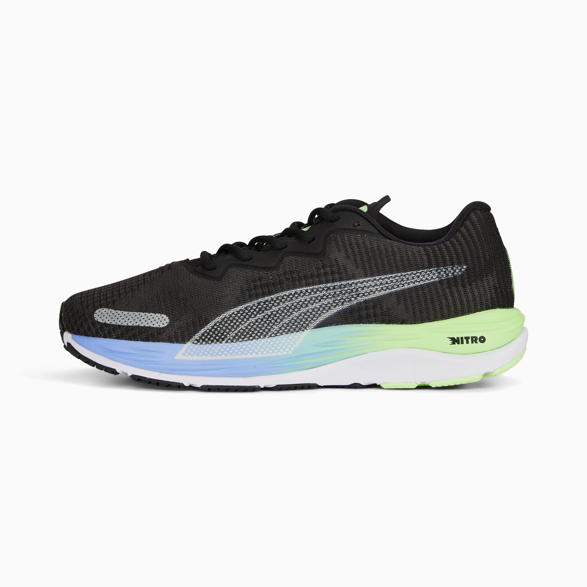 Velocity NITRO 2 Fade Running Shoes Men | PUMA Black-Elektro Purple ...