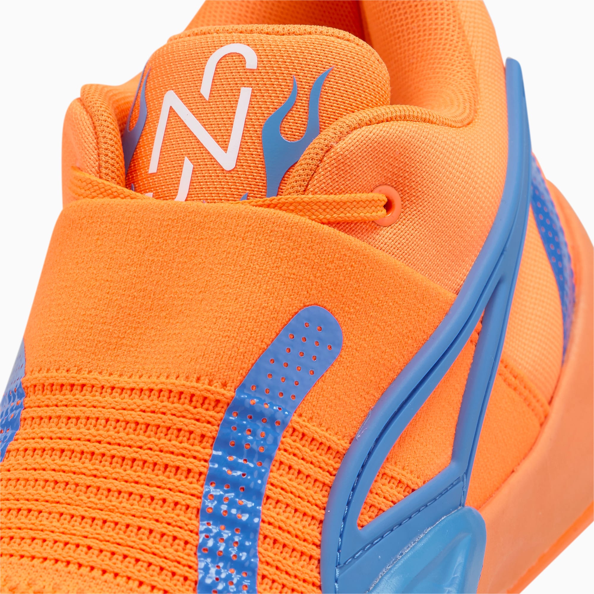 Puma basketball shoes blue and orange top