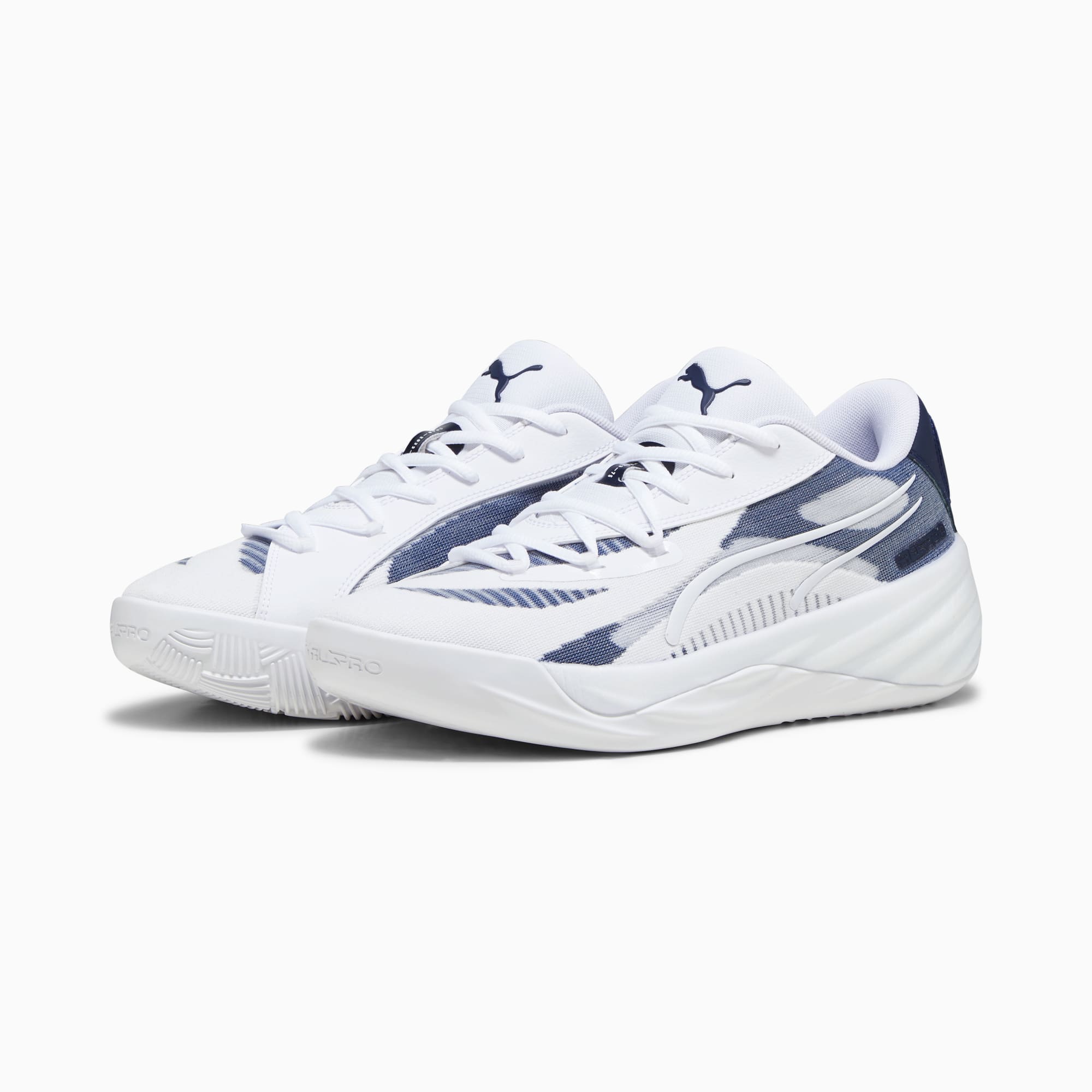 All white online puma basketball shoes