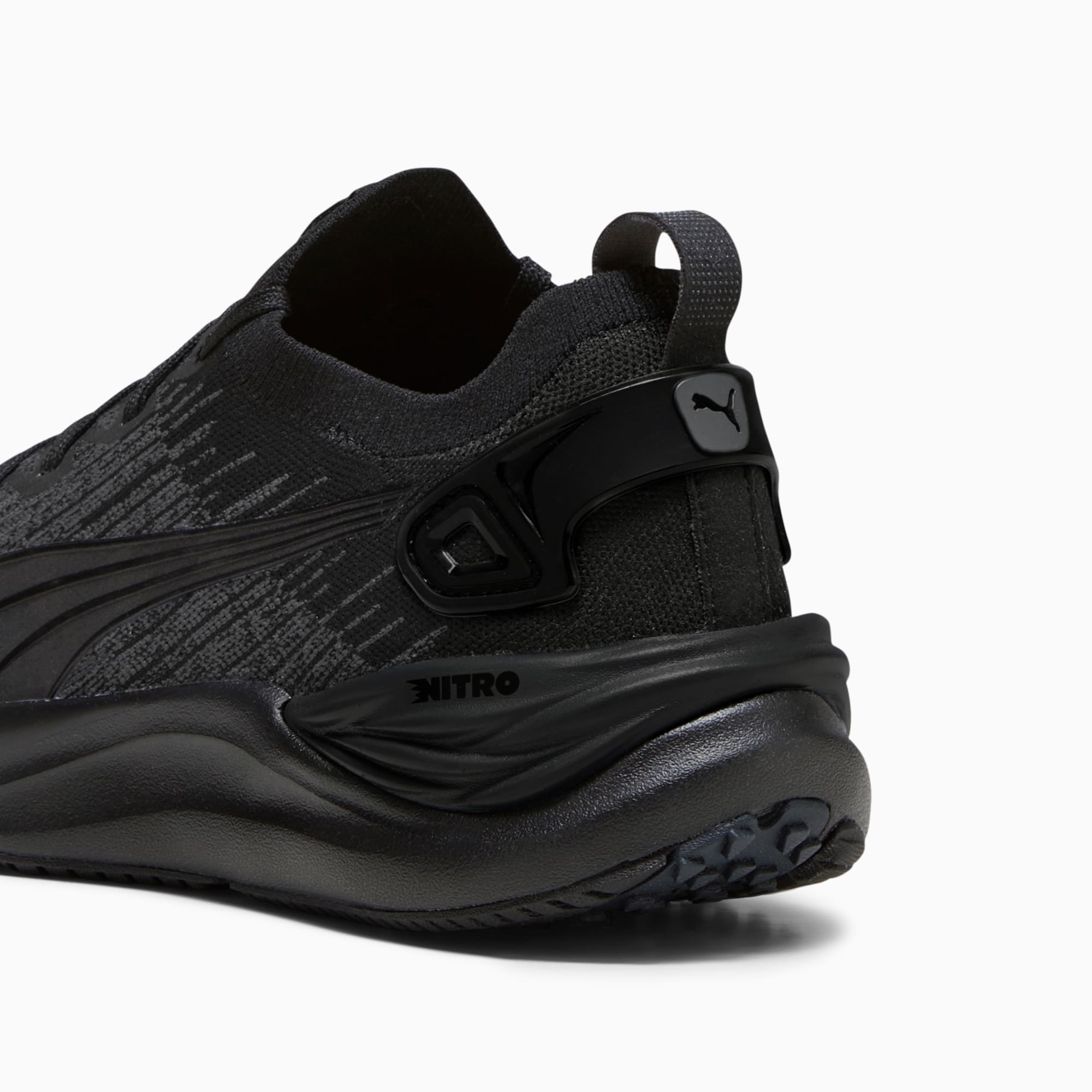 All black sales puma running shoes