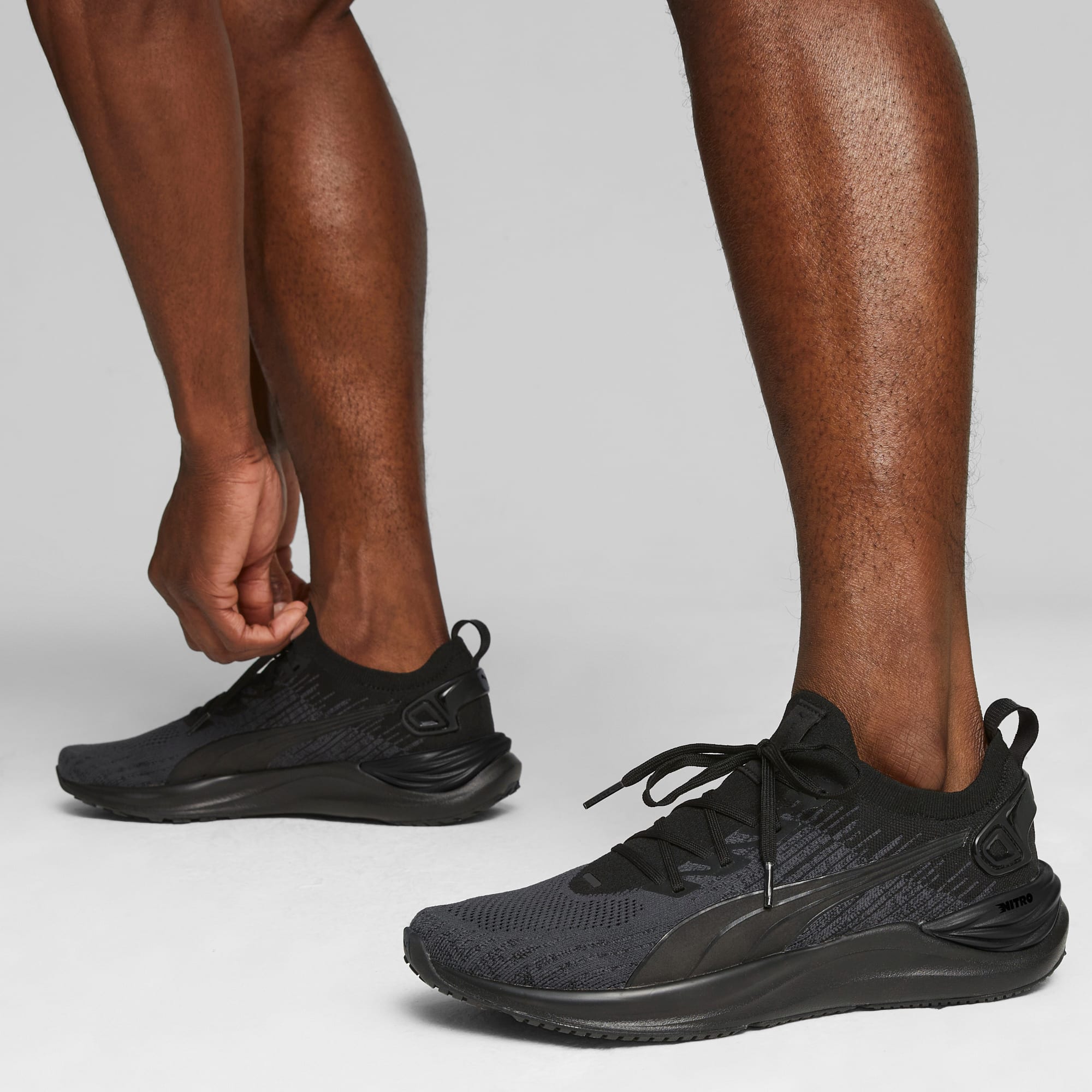 Electrify NITRO 3 Knit Running Shoes PUMA Black Strong Gray