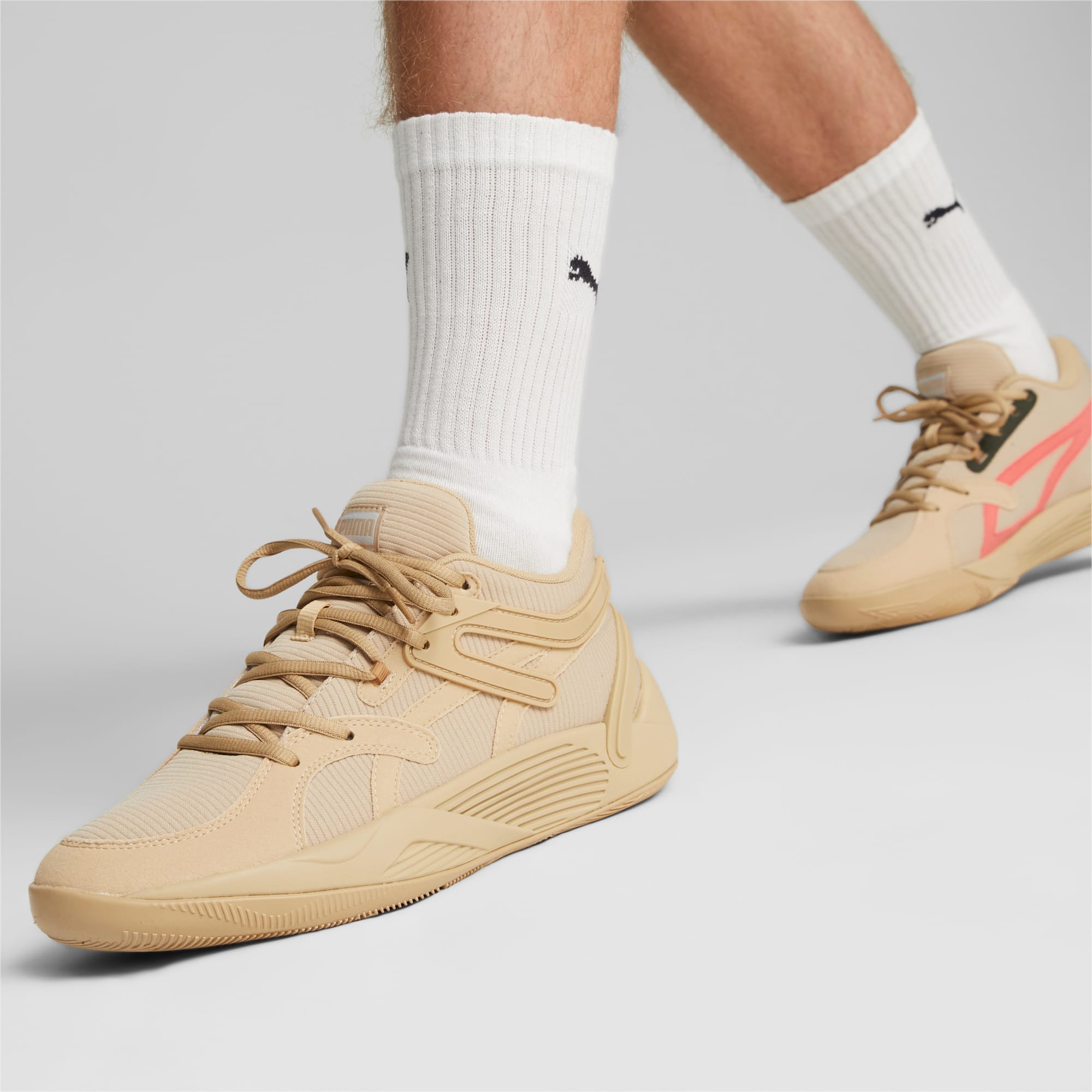 TRC Blaze Court Corduroy Basketball Shoes Sand Dune Electric