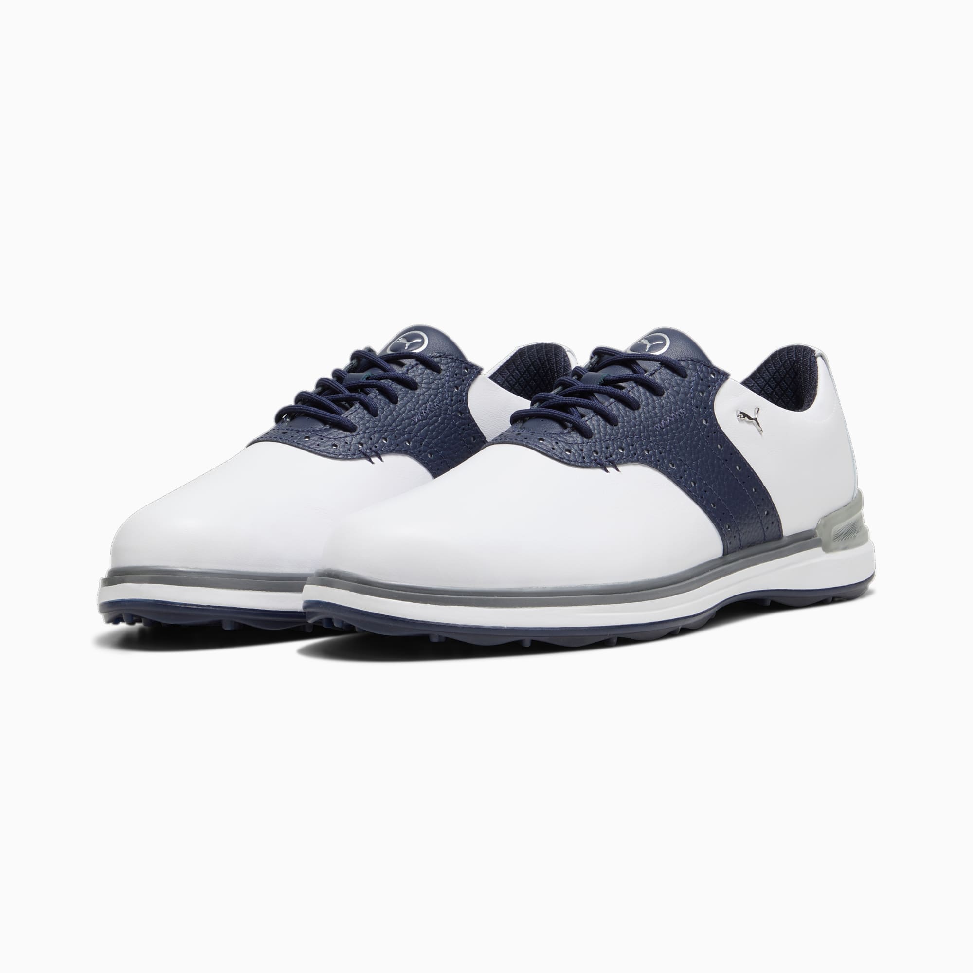 PUMA Avant Men's Golf Shoes, PUMA White-Deep Navy-Speed Blue, large