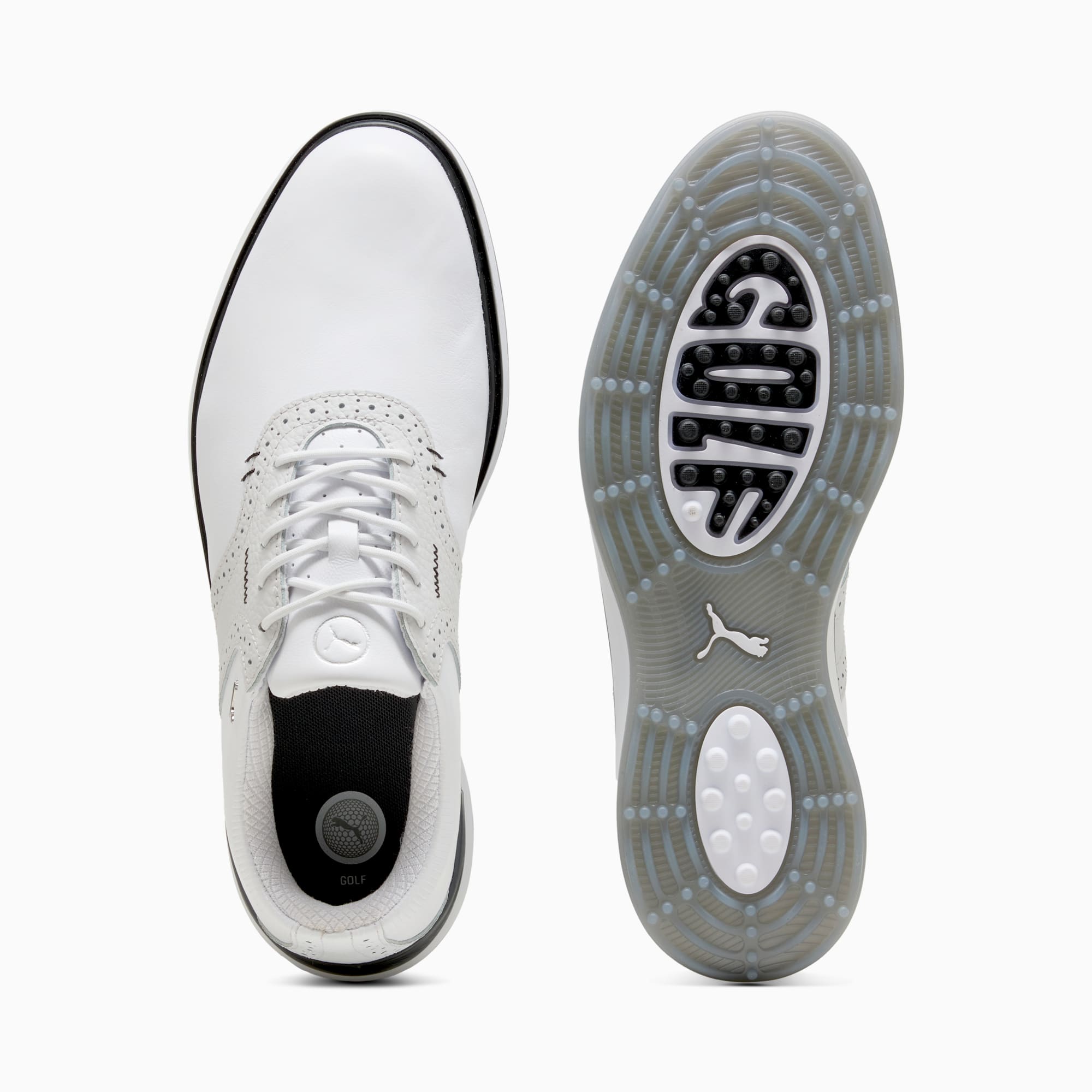 PUMA Avant Men's Golf Shoes, PUMA White-Feather Gray-PUMA Black, large