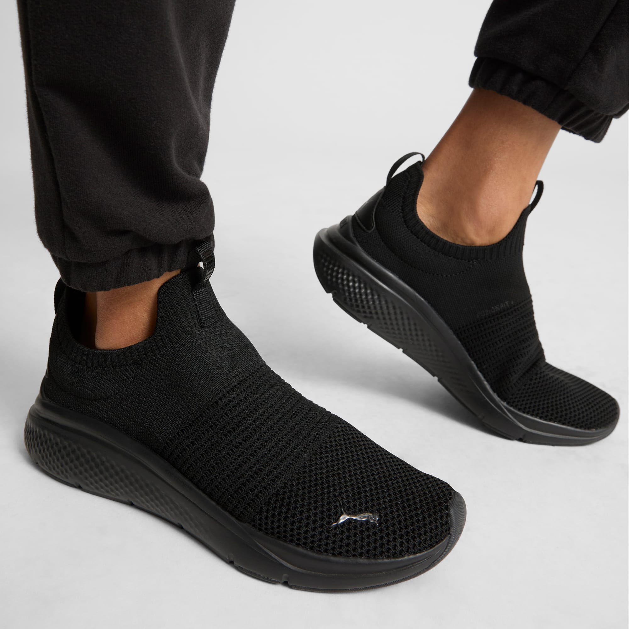 All black slip on shoes womens hot sale