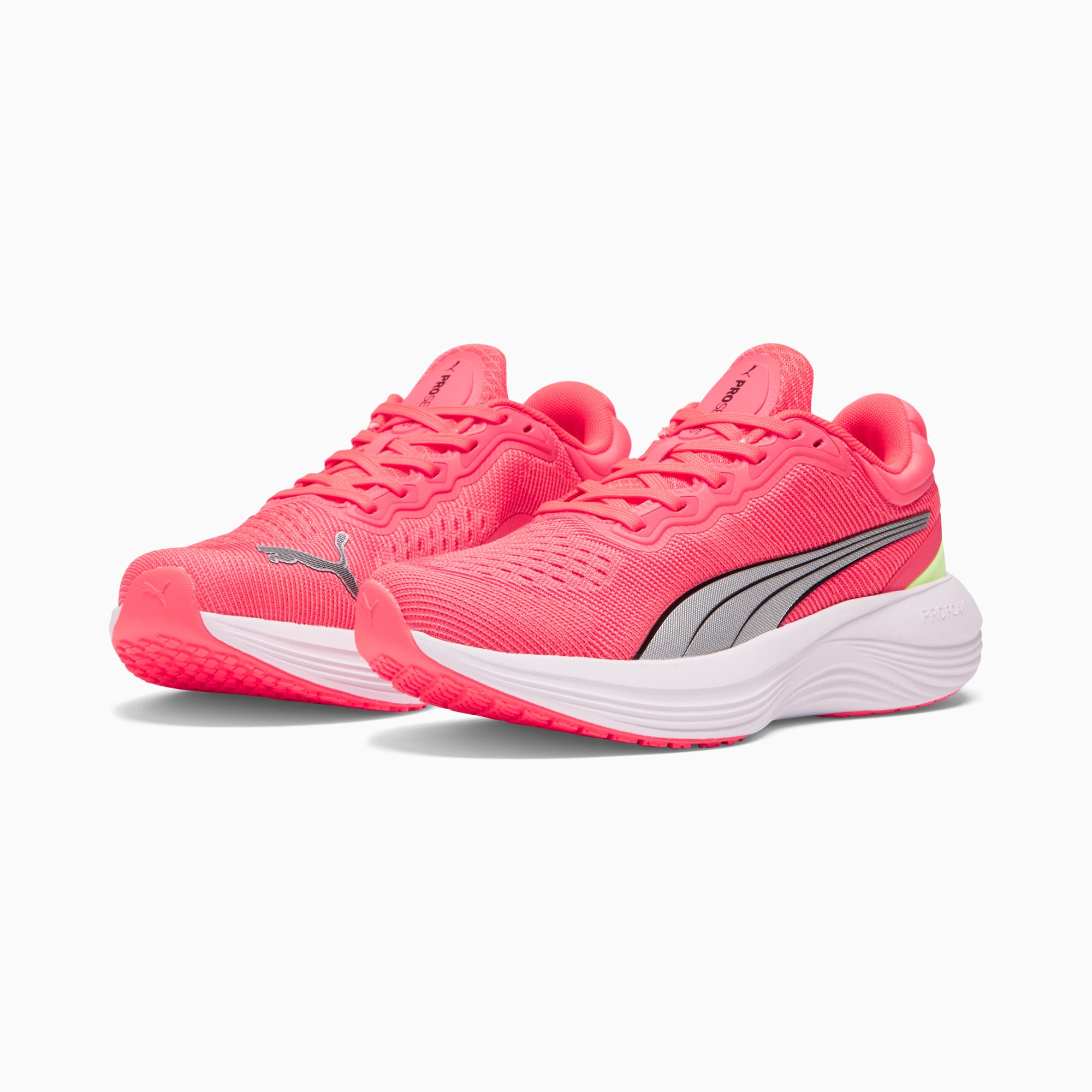 Pink puma top running shoes