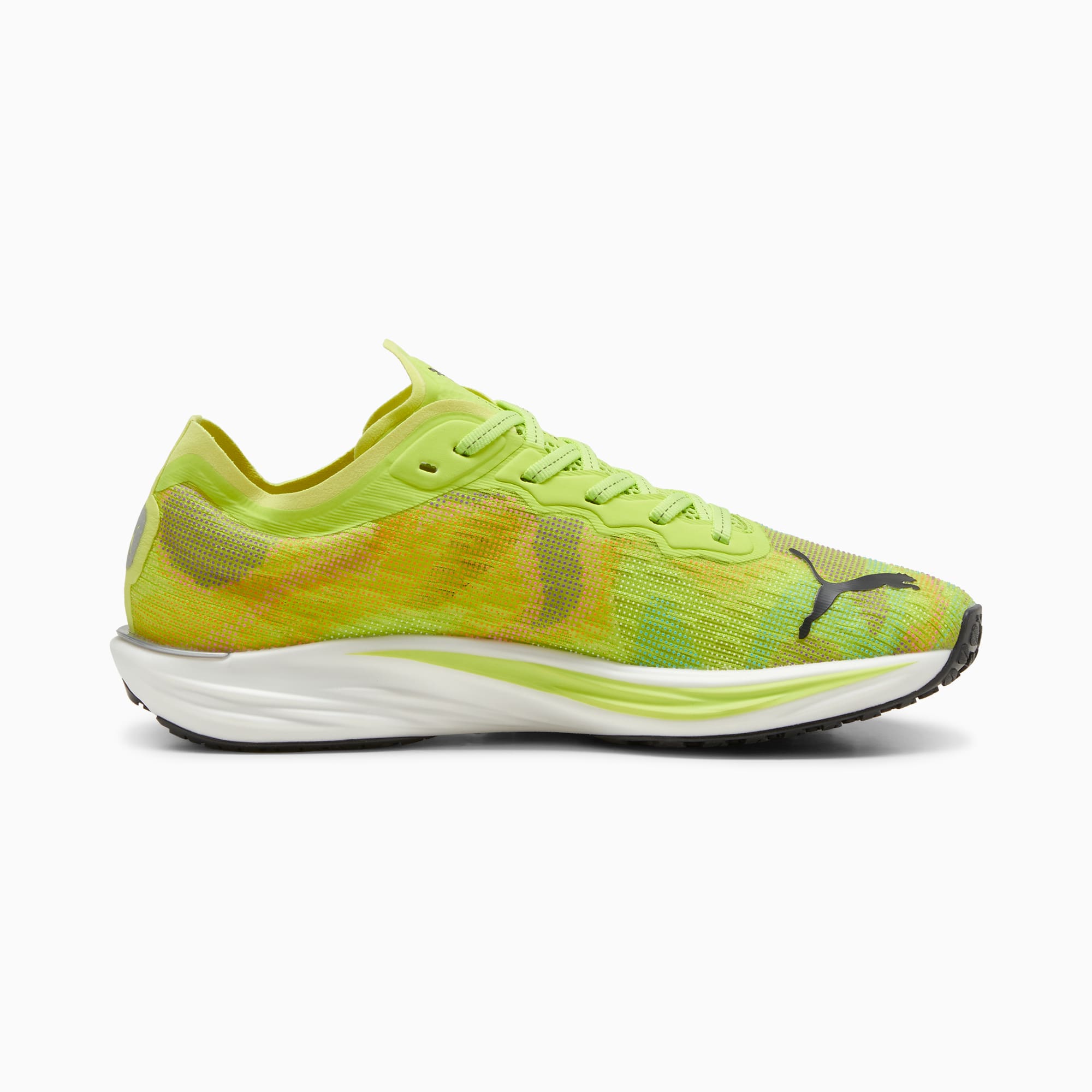 Green puma running shoes top
