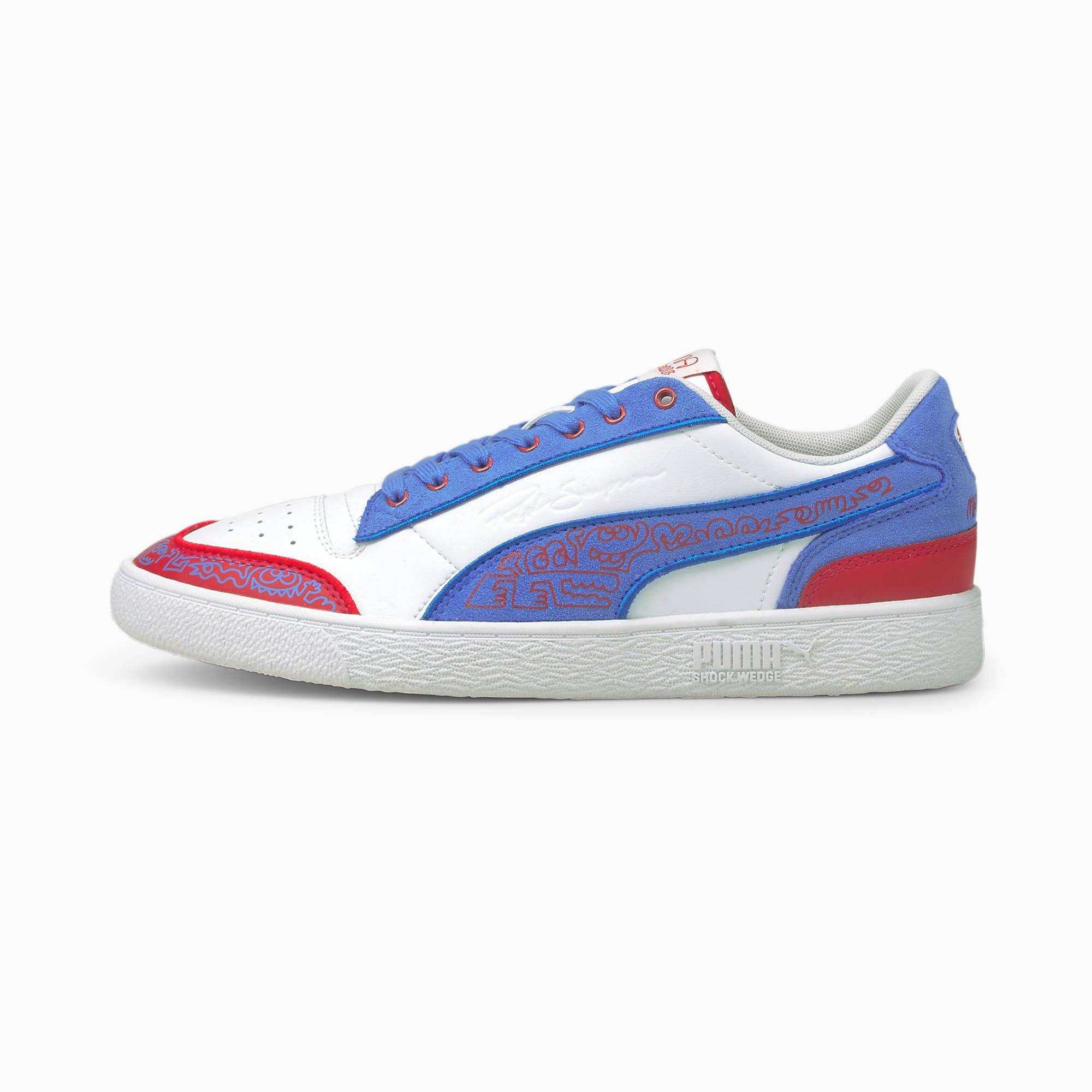 PUMA x MR DOODLE Ralph Sampson Trainers, Puma White-Ultramarine, extralarge