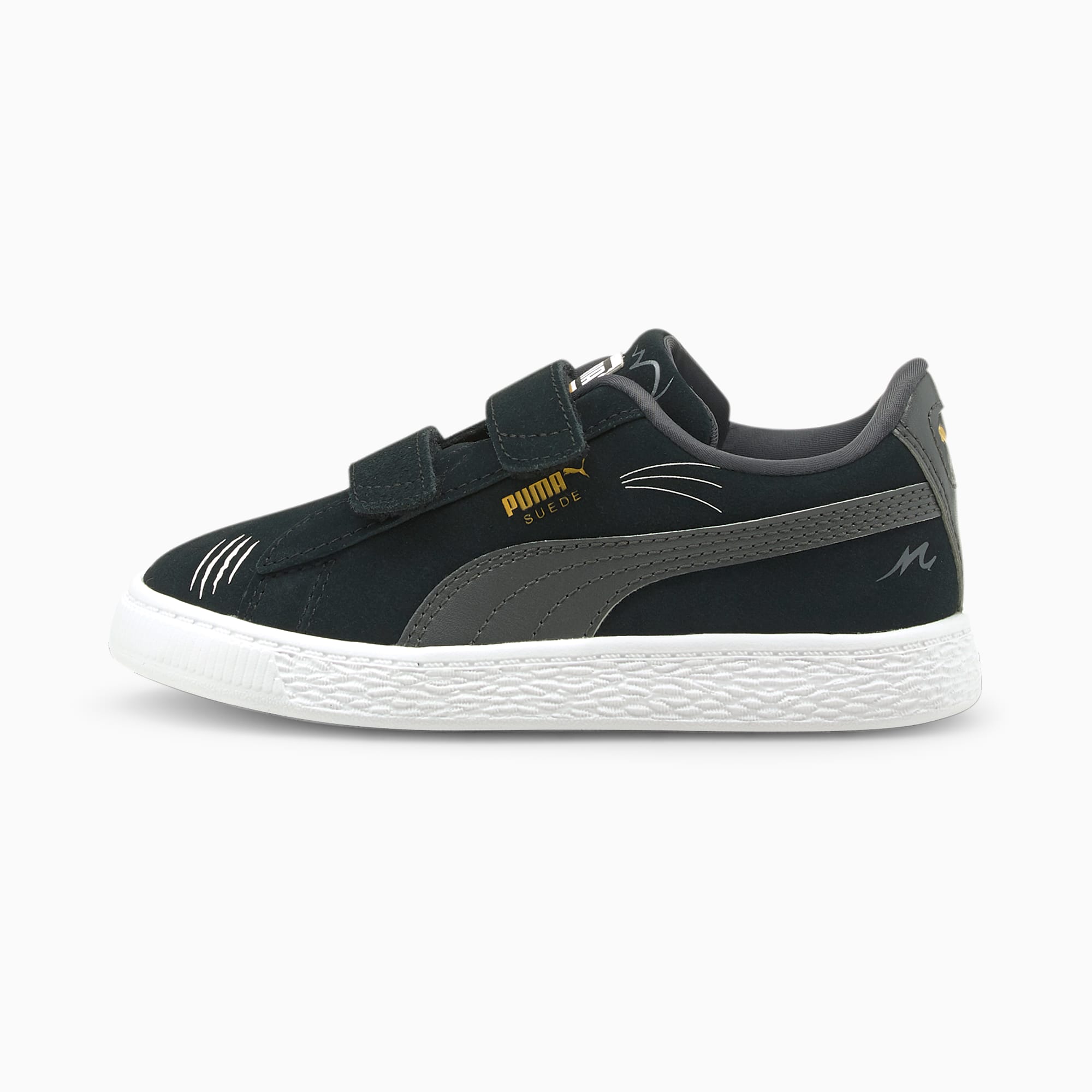 Puma suede black kids on sale