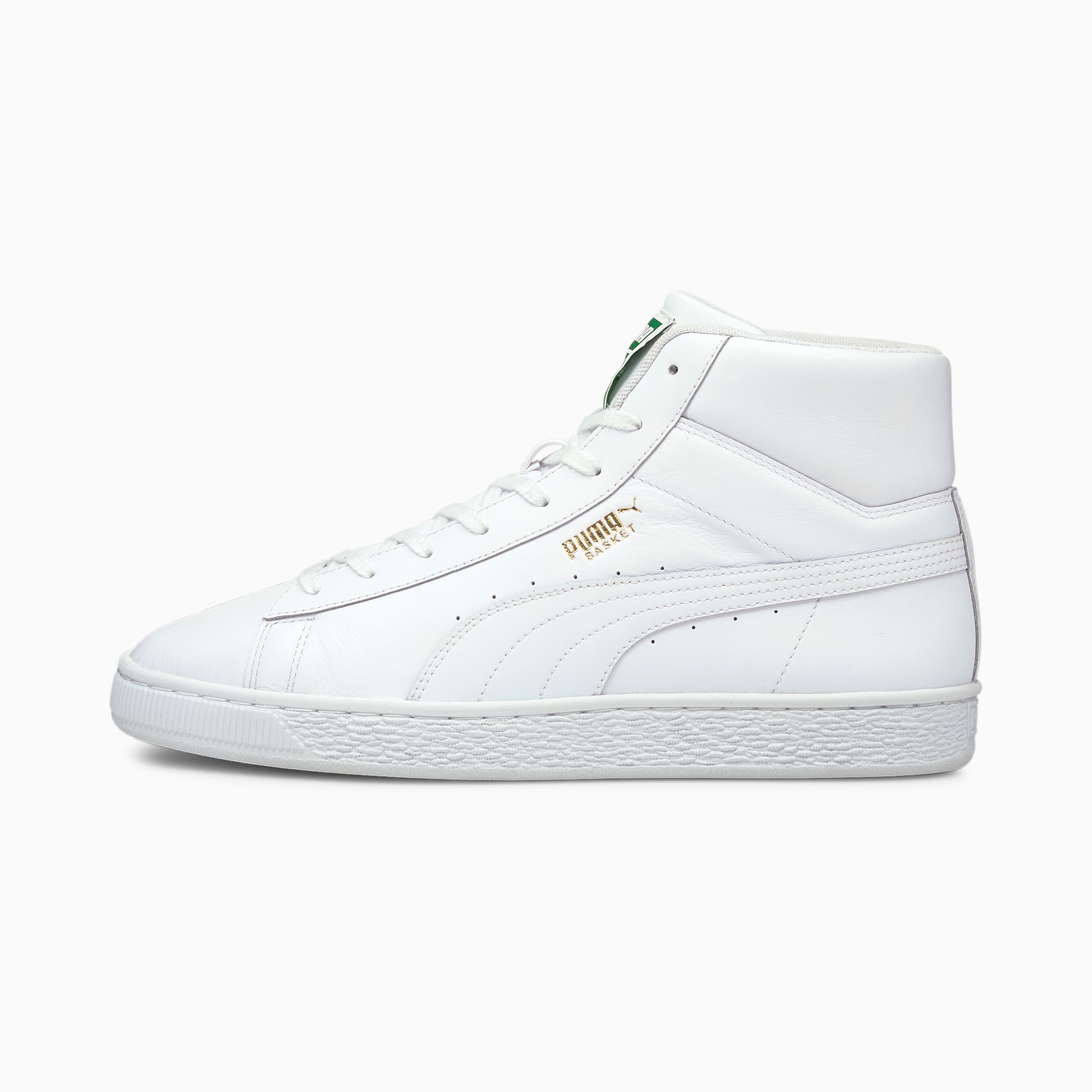 puma mid top sneakers white