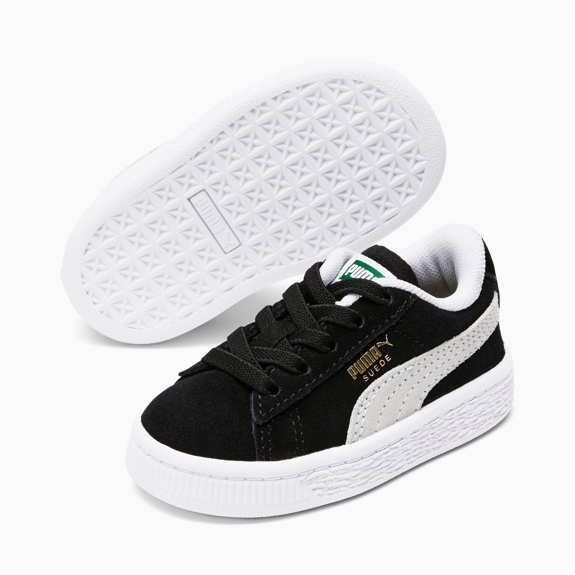 Puma suede sales heart hombre dorados