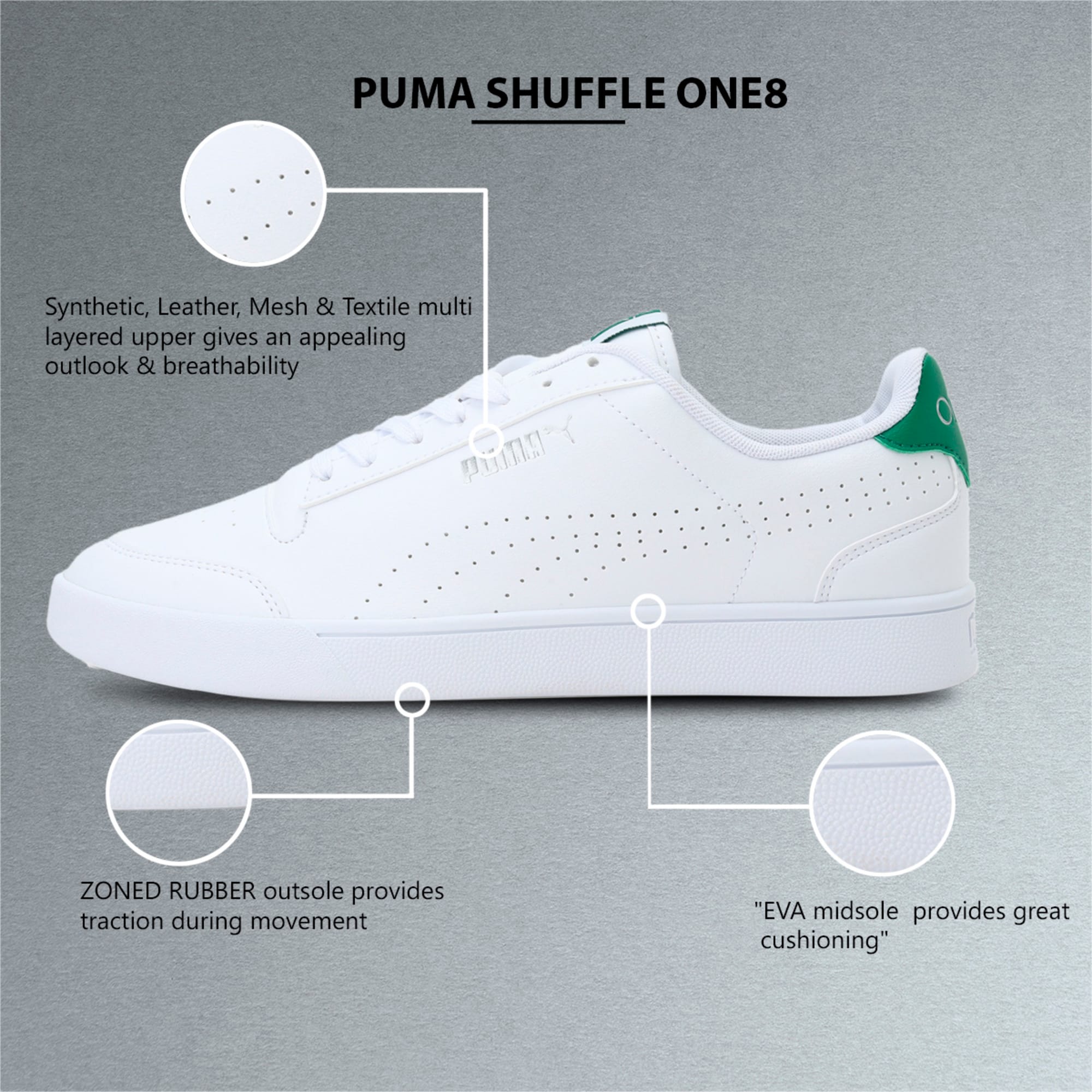 Puma one8 discount white sneakers