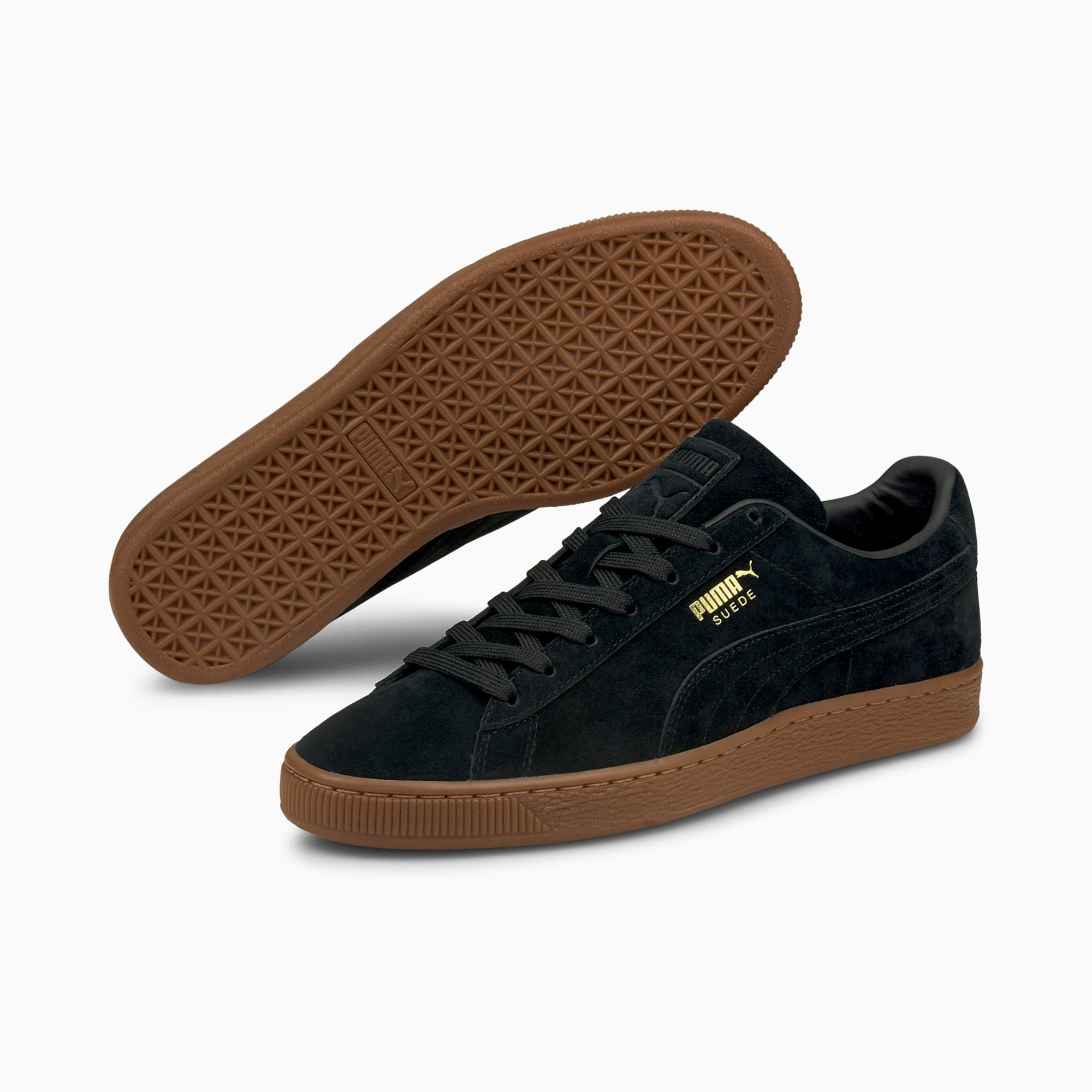 puma suede black and tan