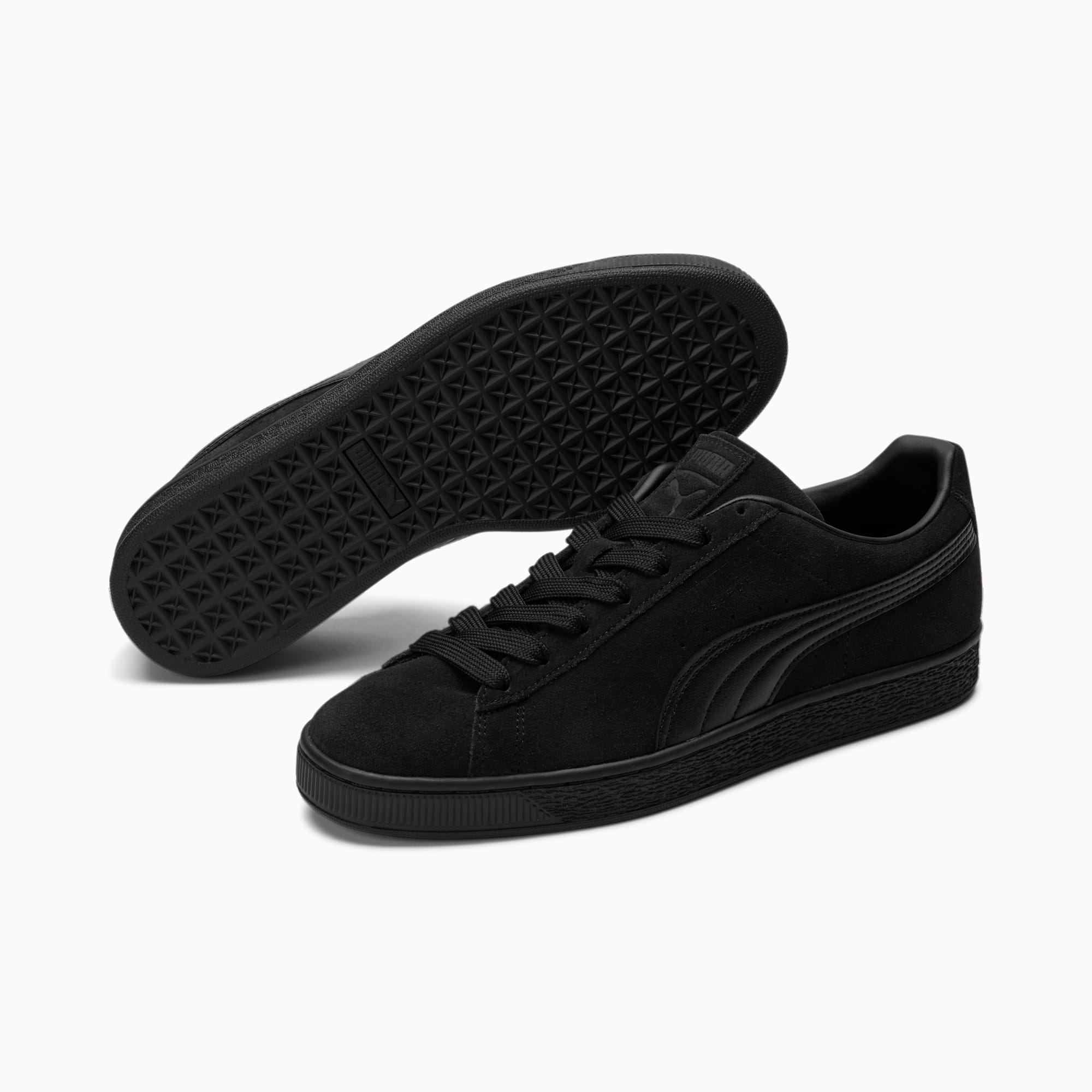 black leather puma sneakers