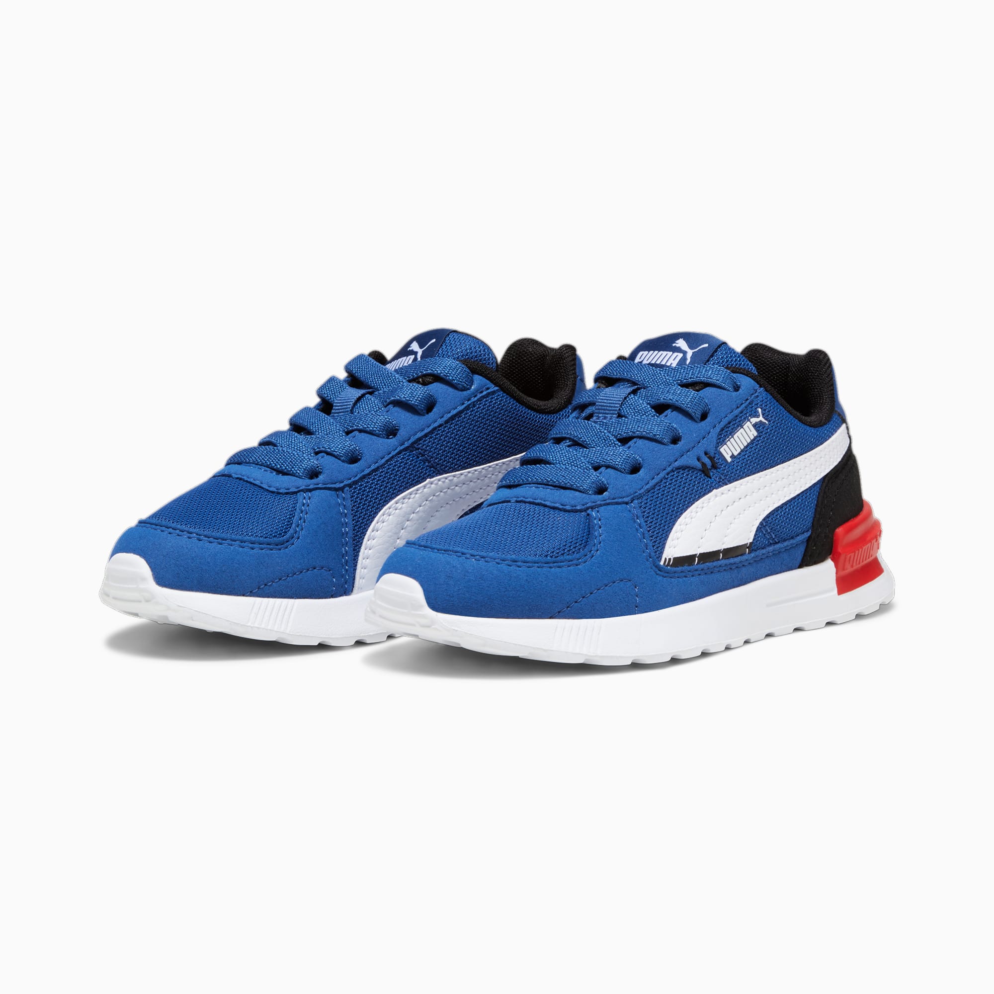 Graviton AC Kids' Trainers, Clyde Royal-PUMA White-PUMA Black, large