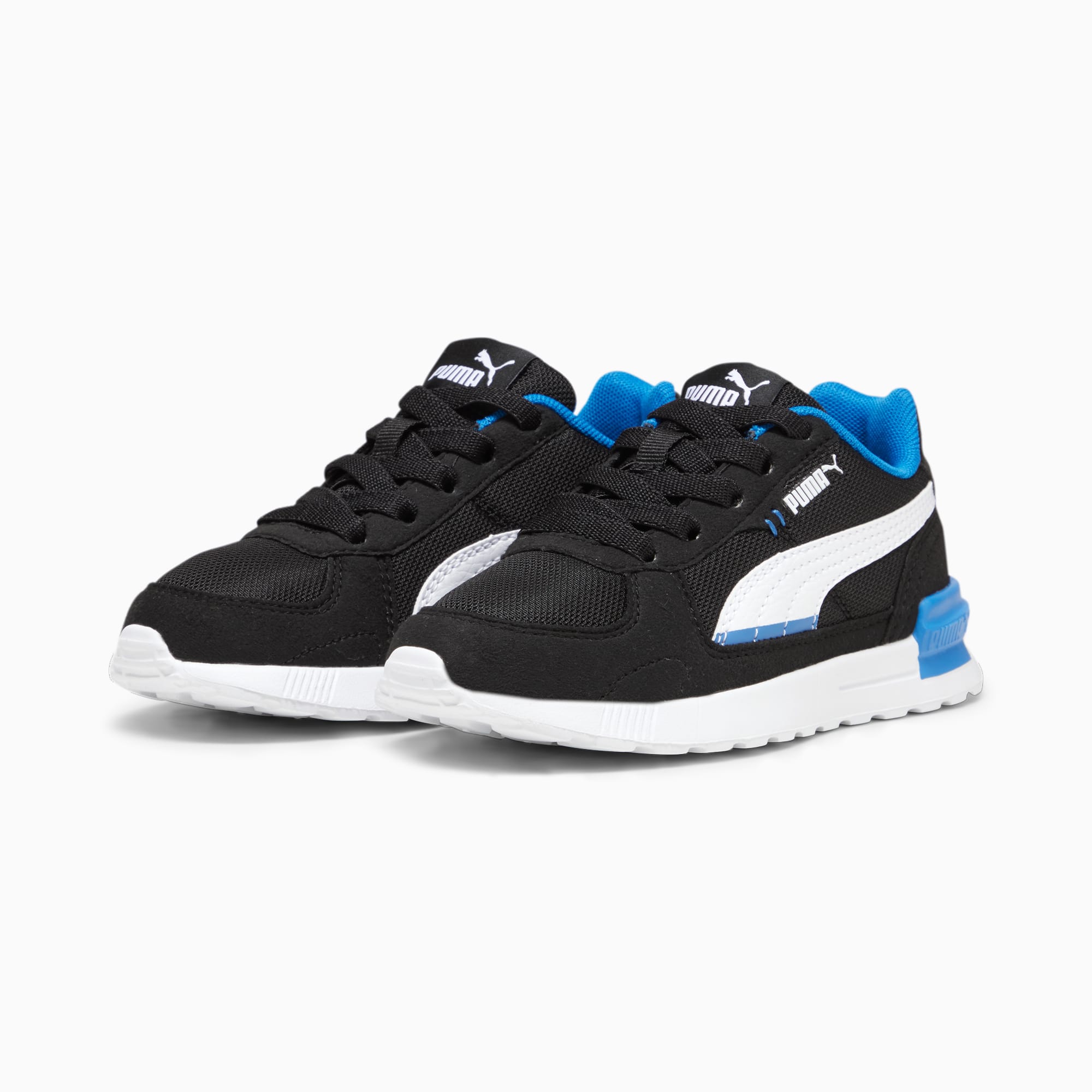 Graviton AC Kids' Trainers, PUMA Black-PUMA White-Racing Blue, large