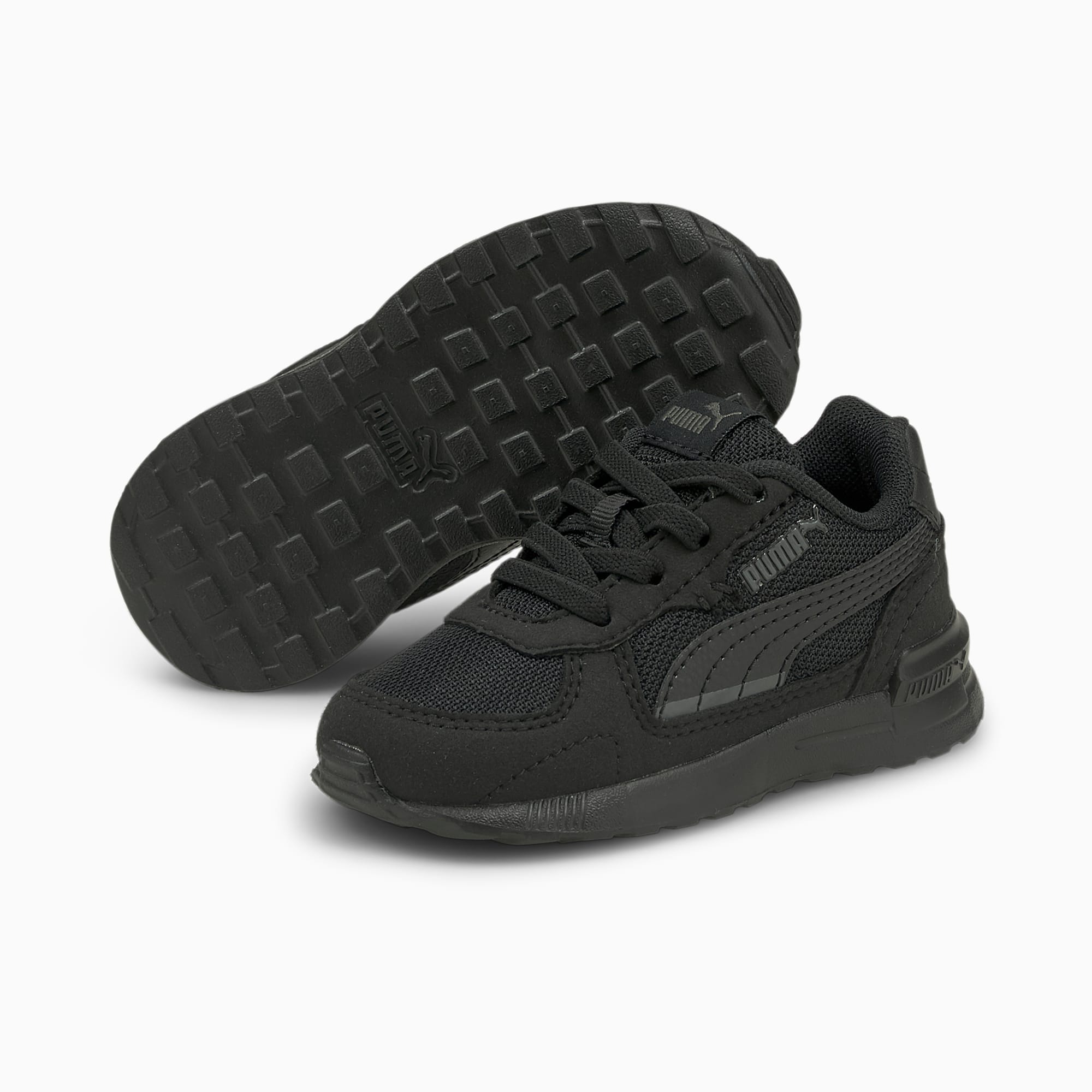 Graviton AC Babies' Trainers, Puma Black-Puma Black-Dark Shadow, large