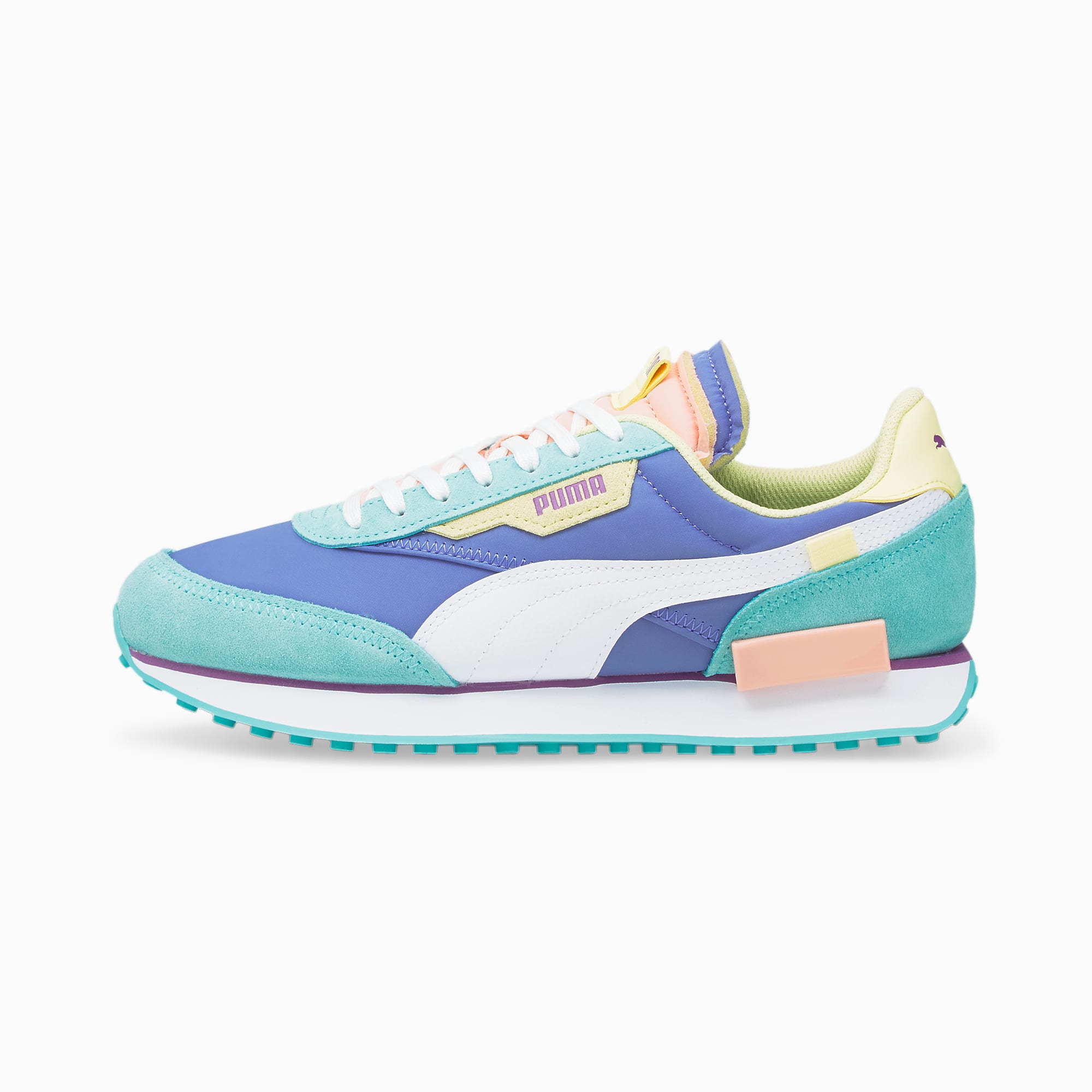 blue and yellow pumas