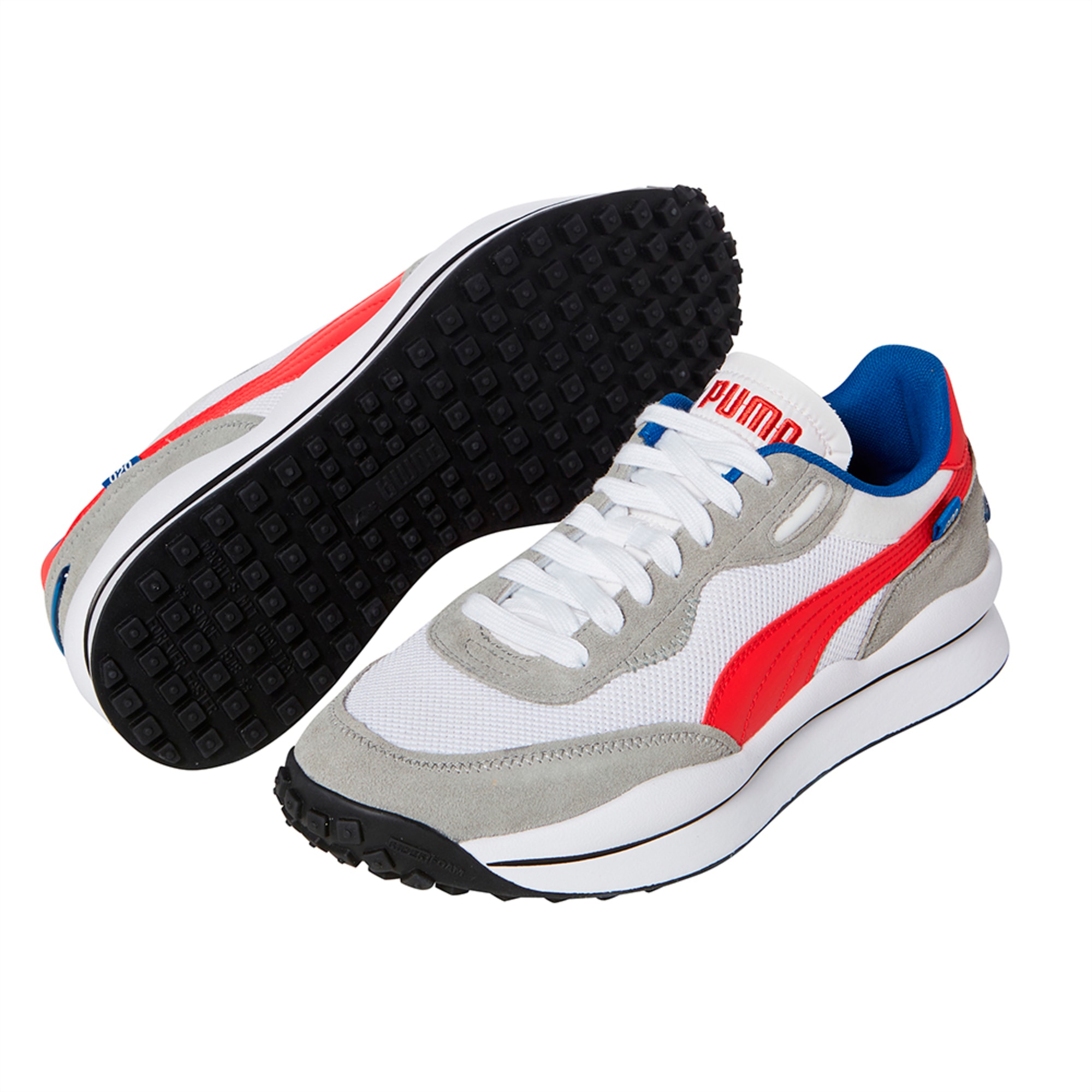 스타일 라이더 플레이 온 SD 메쉬/STYLE RIDER PLAY ON SD MESH | Puma White-Flame Scarlet-Snorkel Blue | 푸마 product_dump | 푸마... 