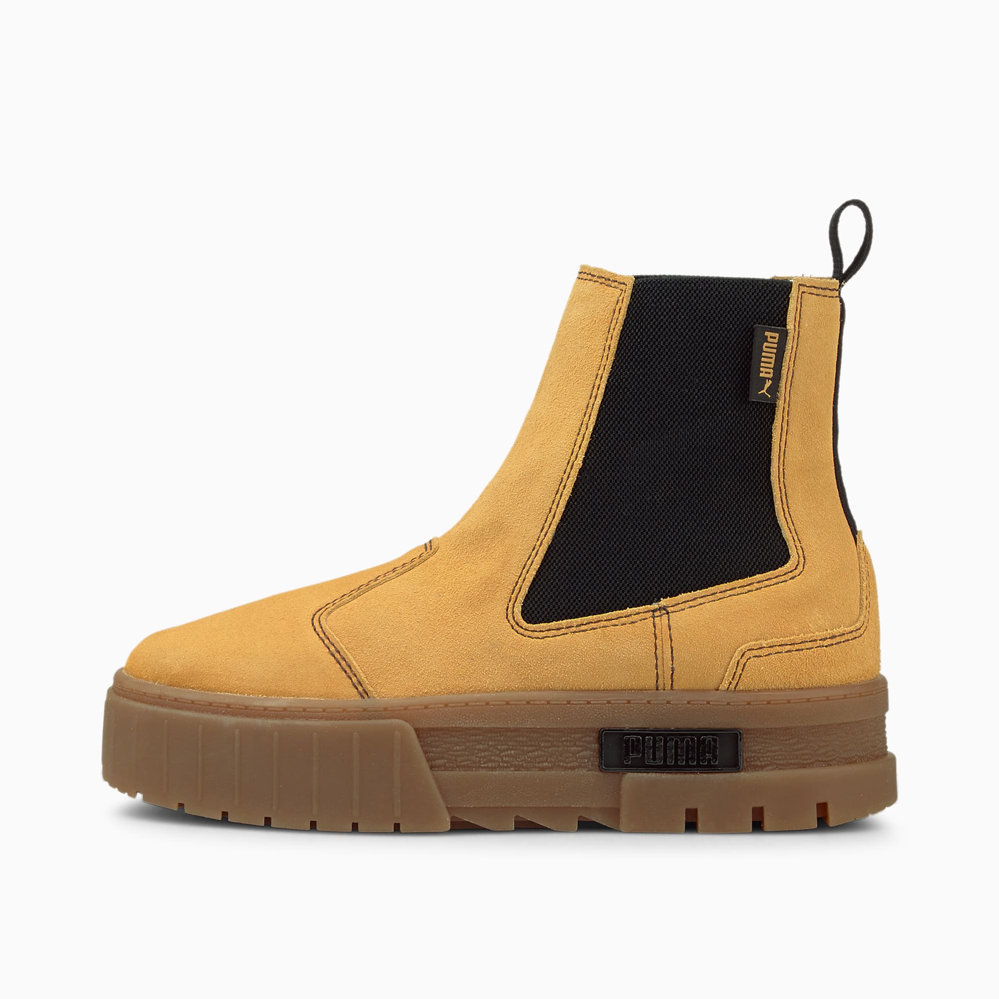 Puma Mayze Chelsea Boots In Black With Gum Sole | vlr.eng.br