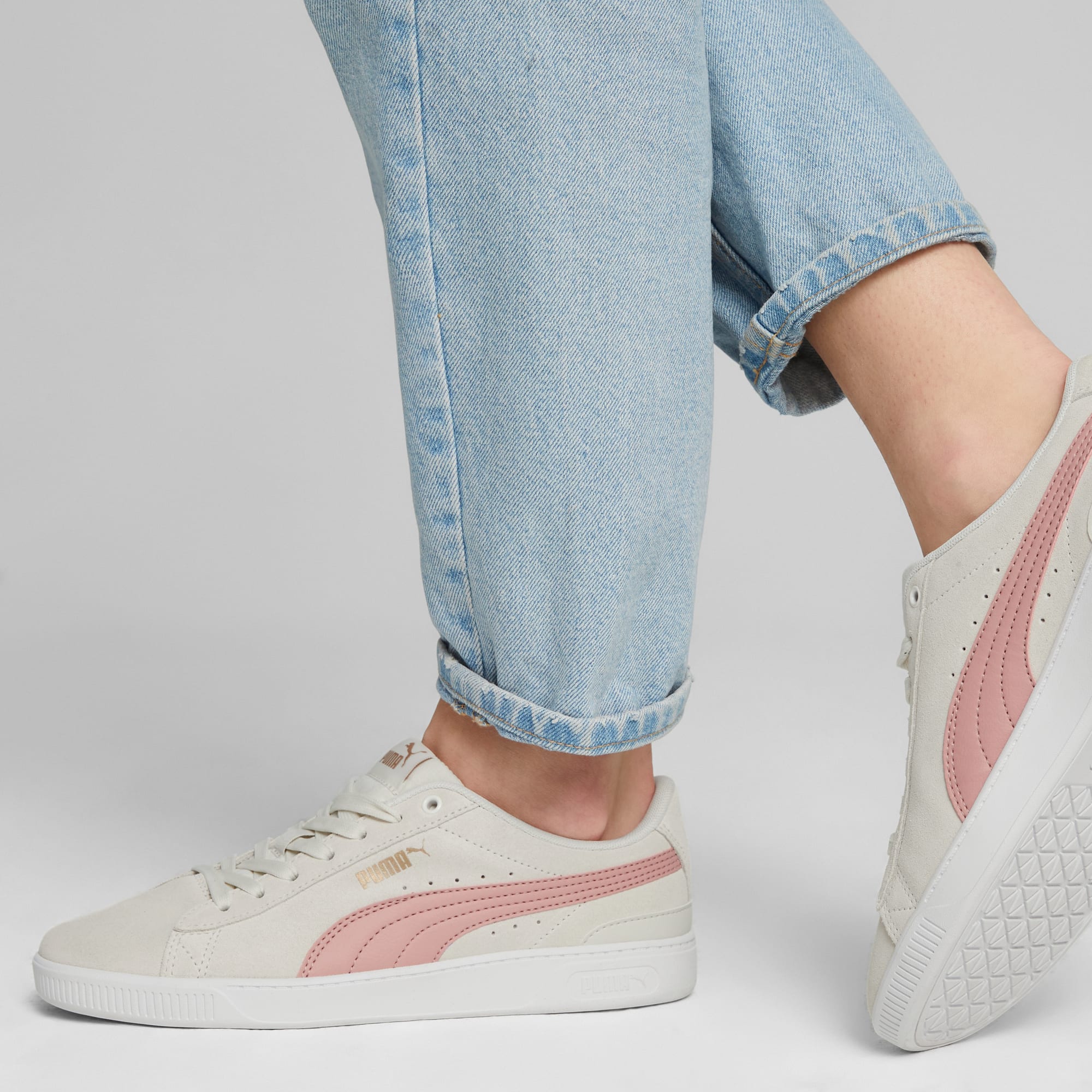 Vikky V3 Damen Sneakers, Vapor Gray-Future Pink-PUMA Gold-PUMA White, large