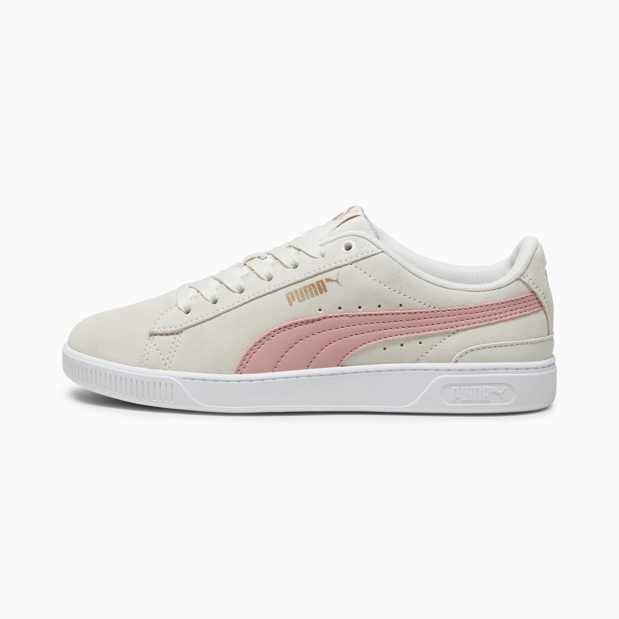 Vikky V3 Women's Trainers, Vapor Gray-Future Pink-PUMA Gold-PUMA White, large