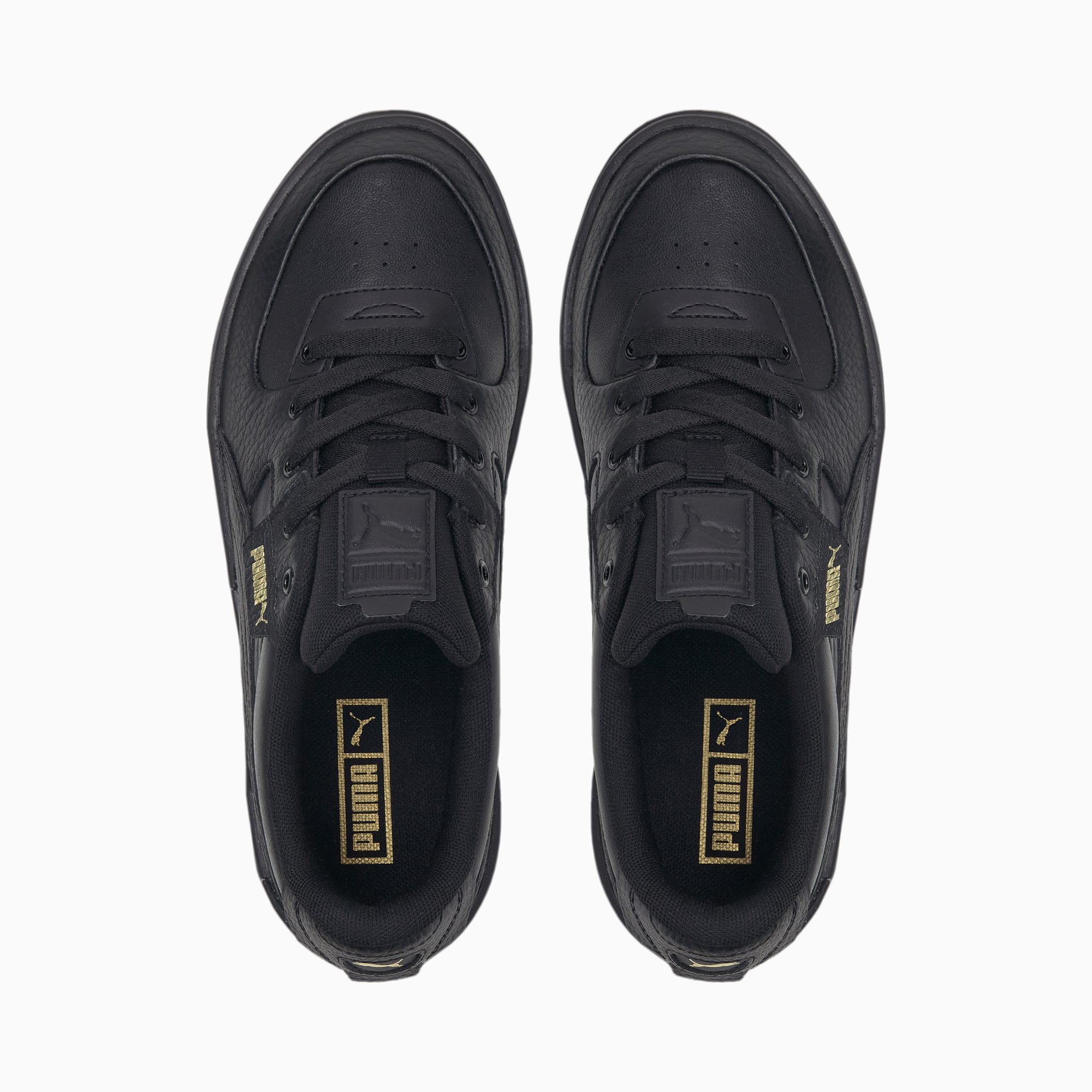 Womens black leather puma shoes shop