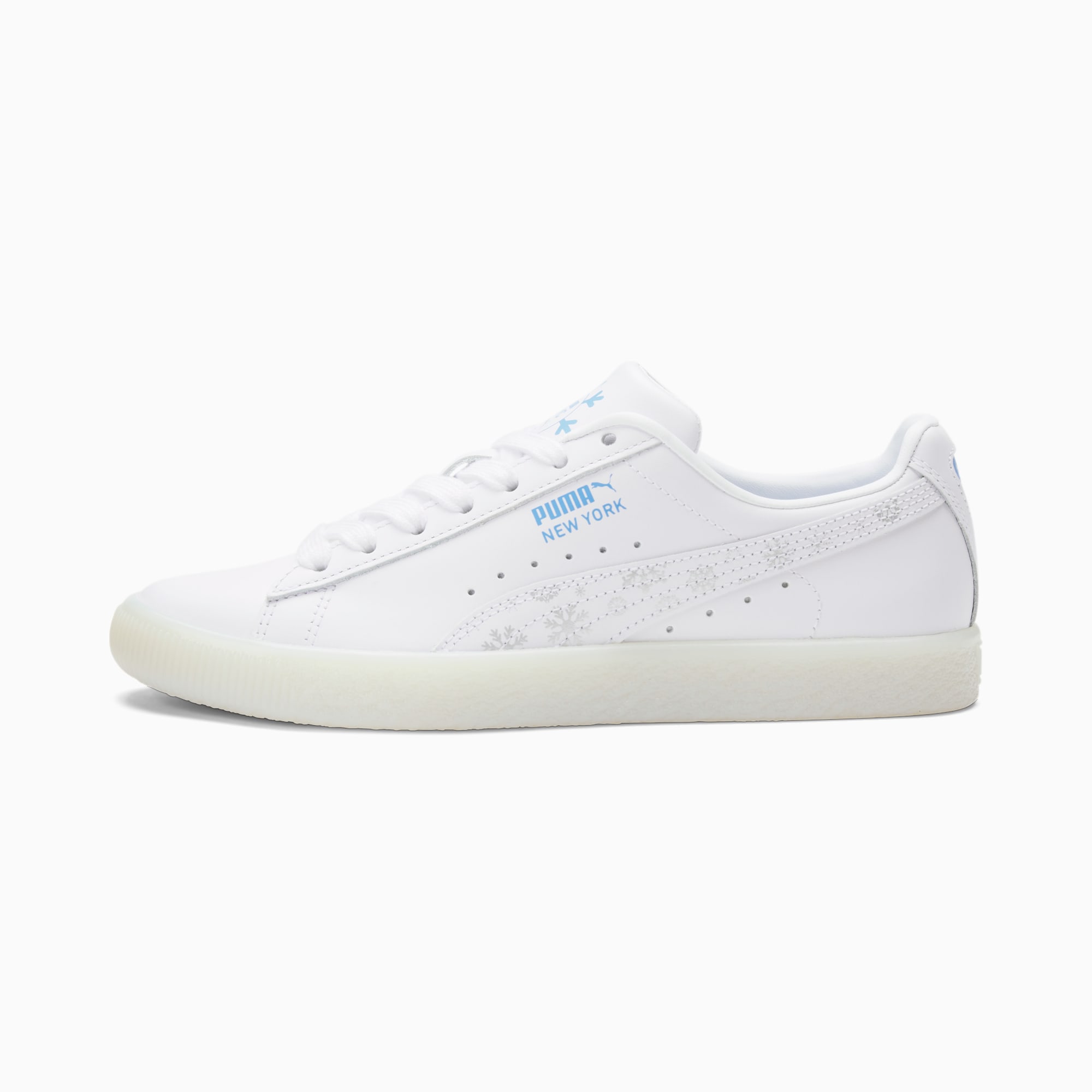 【PUMA】Clyde Summer Breeze Women's Sneakers PUMA Clyde Summer Breeze Lace Up Womens White Sneakers