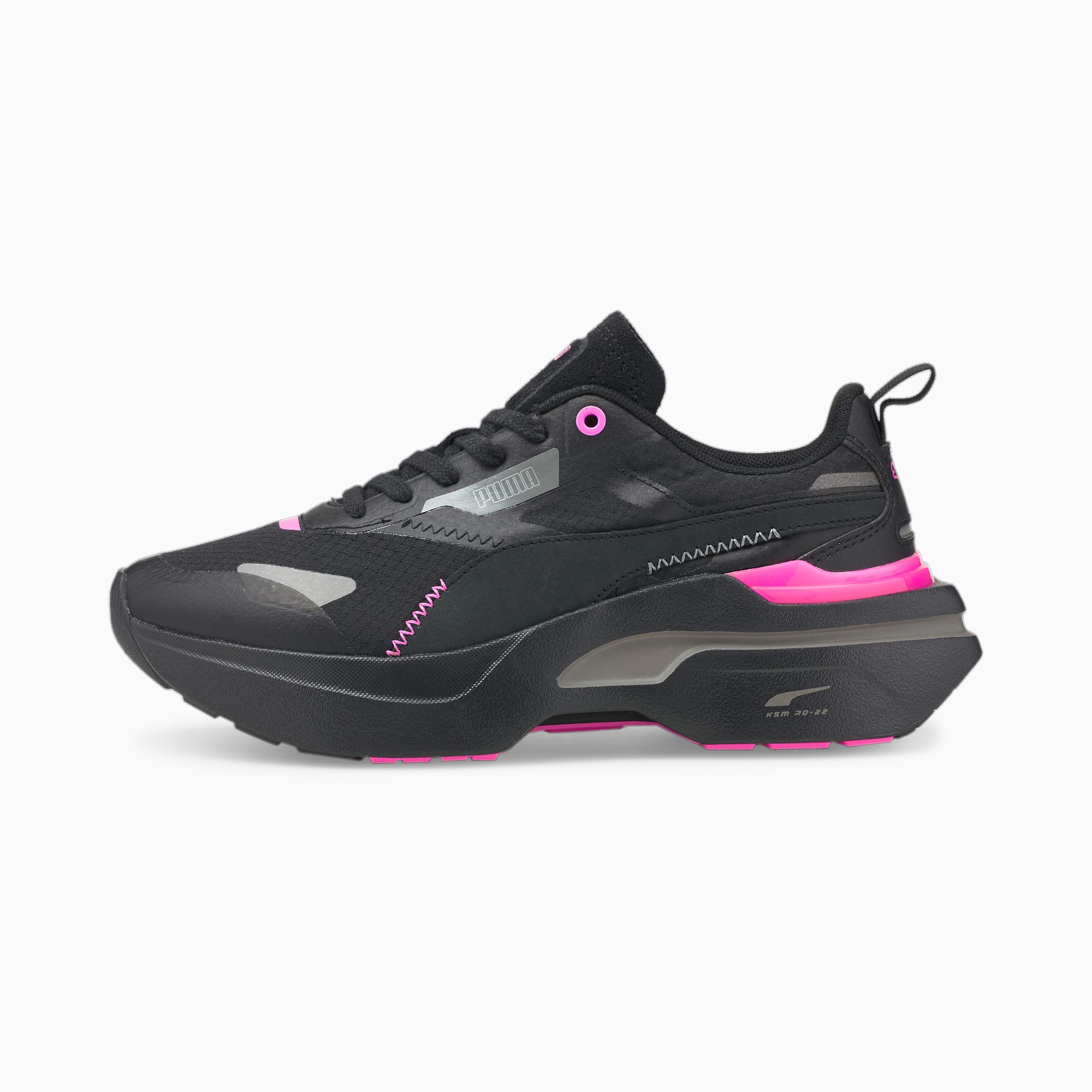 Puma black and pink trainers clearance