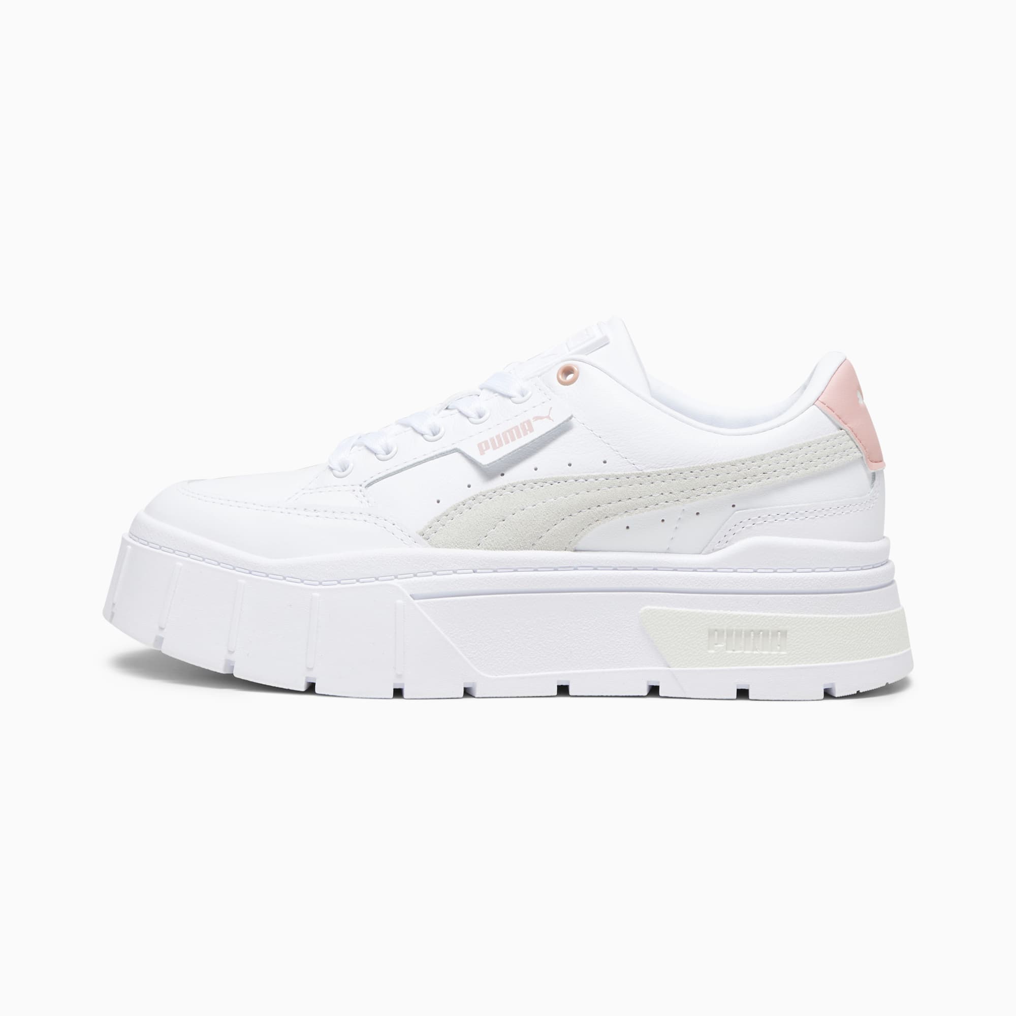 Puma white and best sale pink sneakers womens