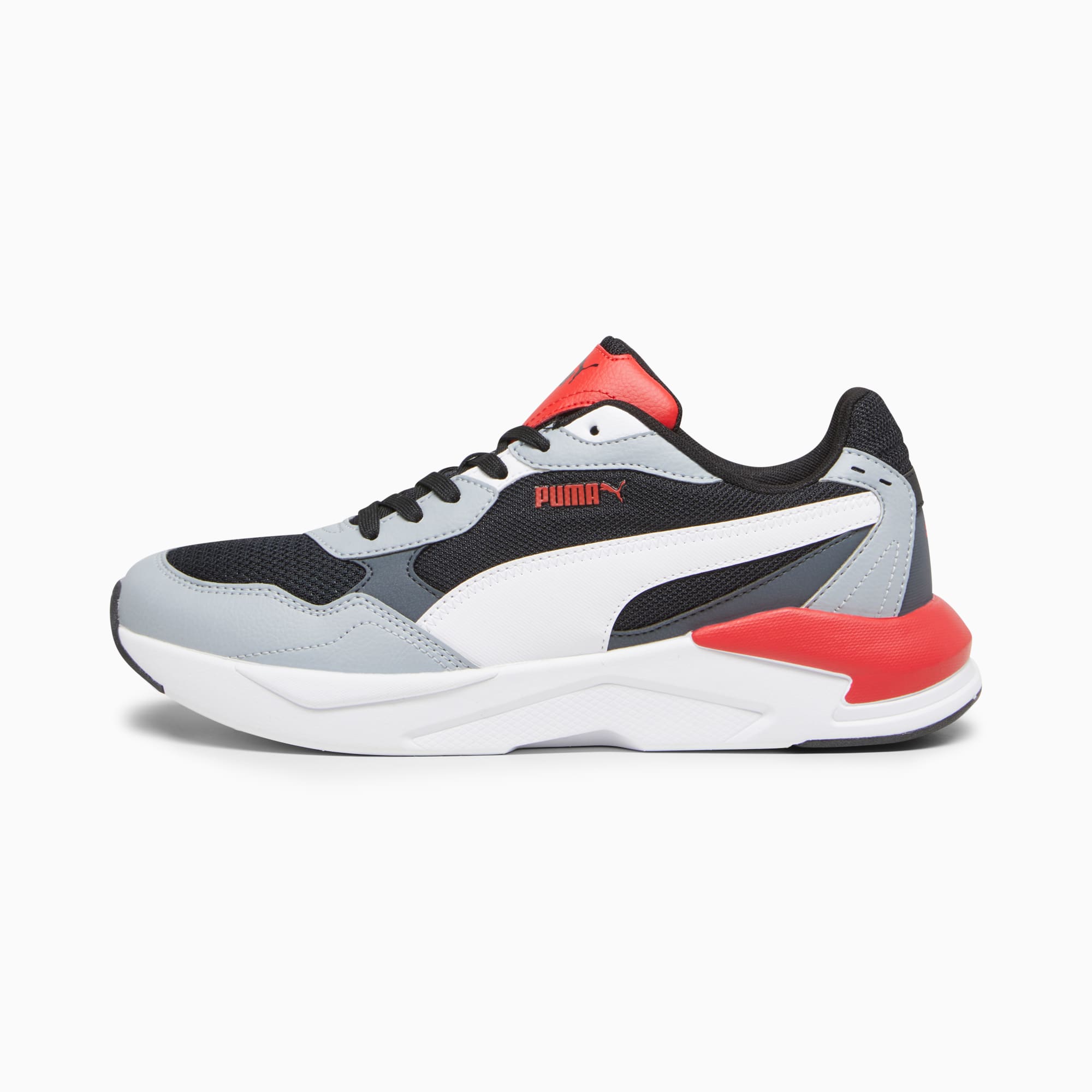 Puma black hotsell and red trainers