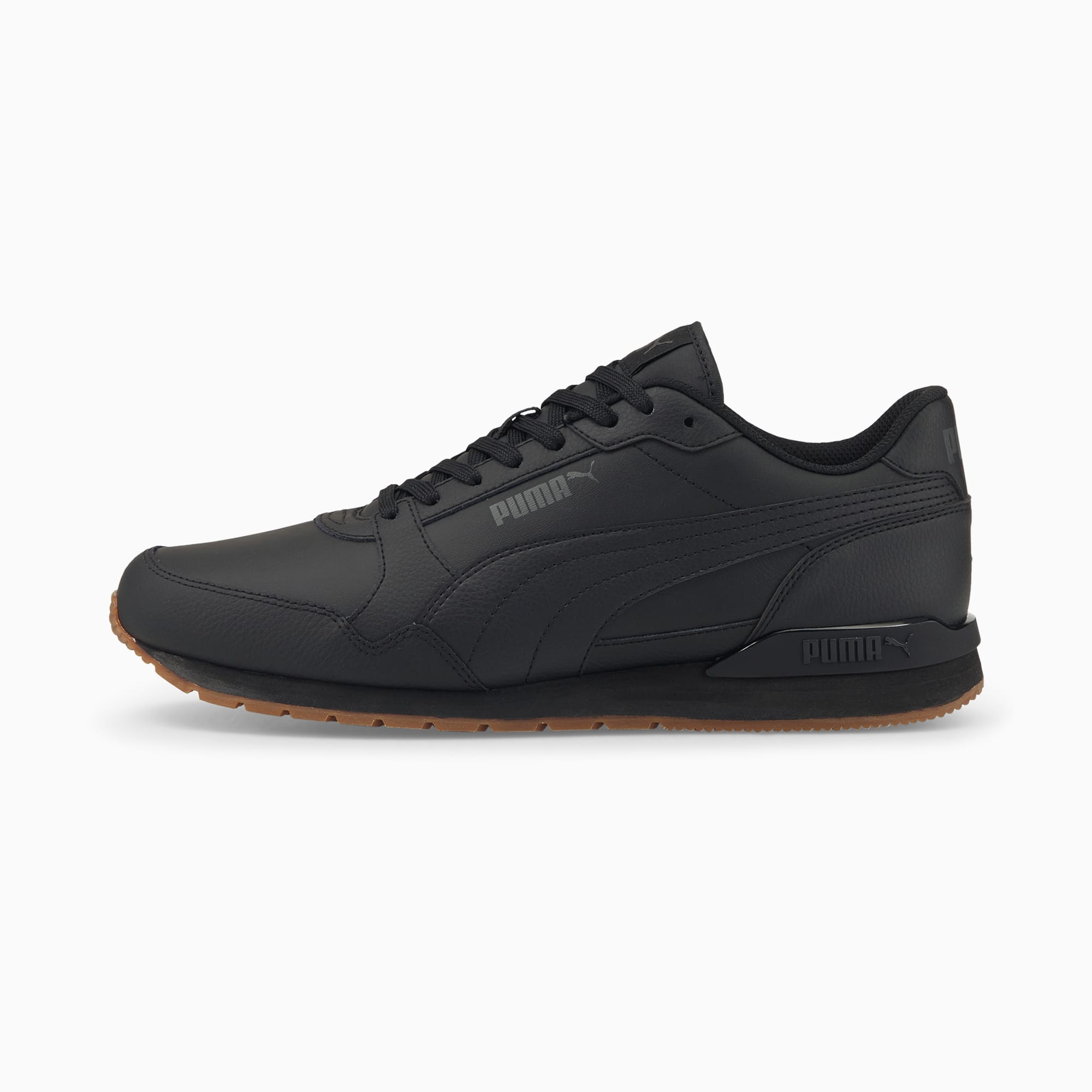 Puma black leather hot sale trainers