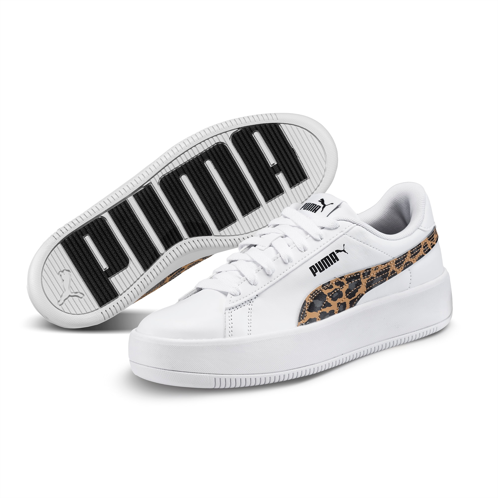 Lily Platform Leo Women's Trainers, Puma White-Puma Black, large