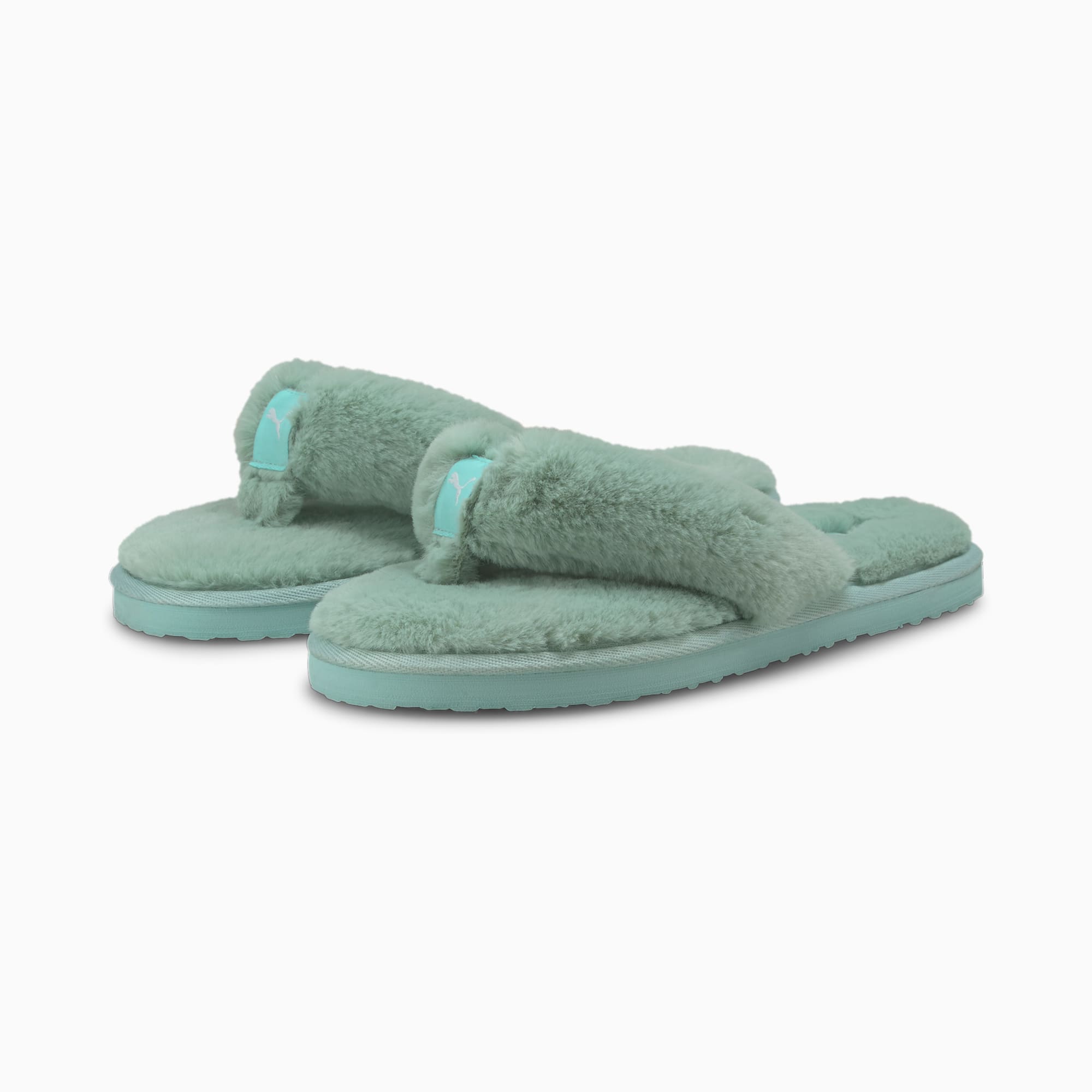 Puma flip flops furry discount