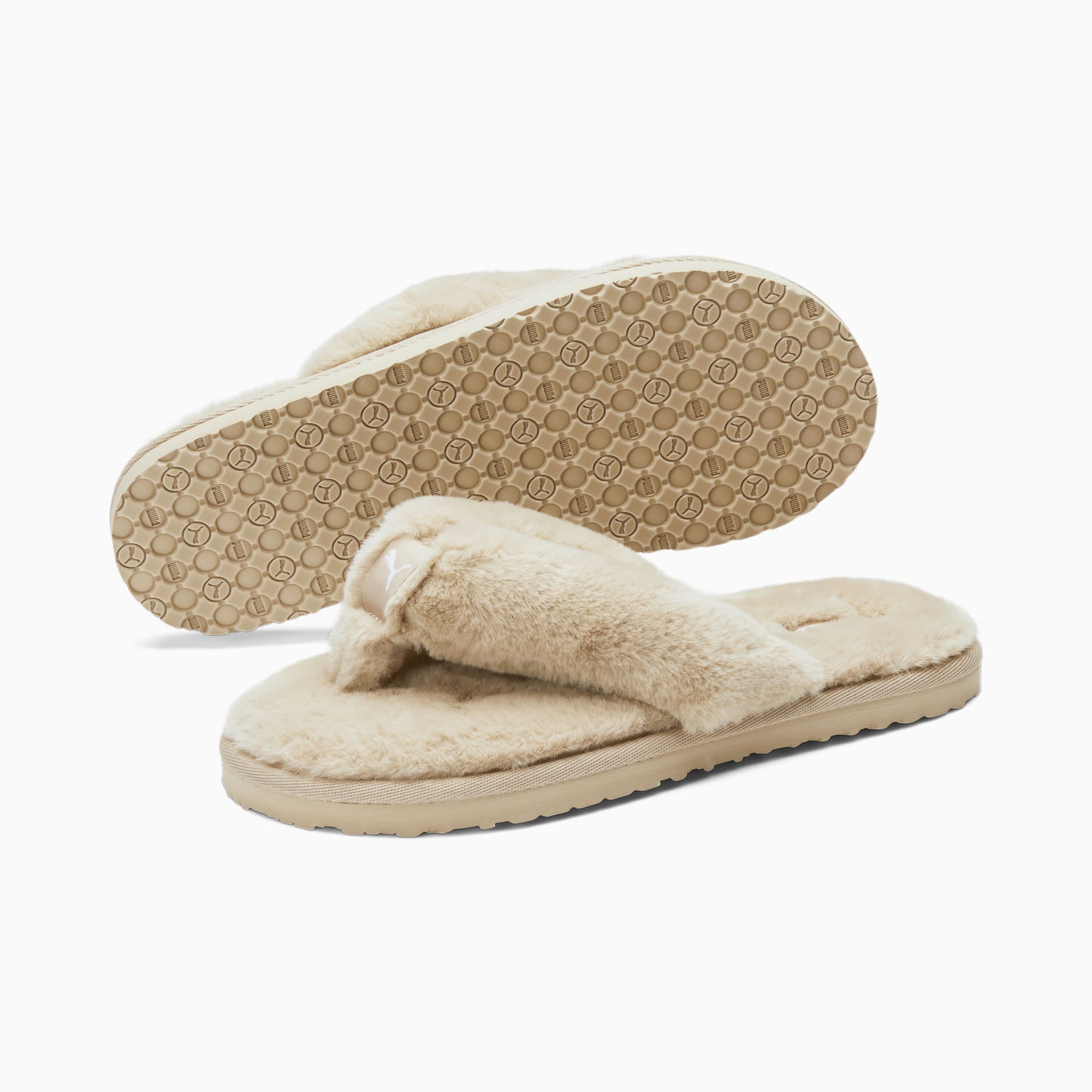 Chanclas puma con peluche shop