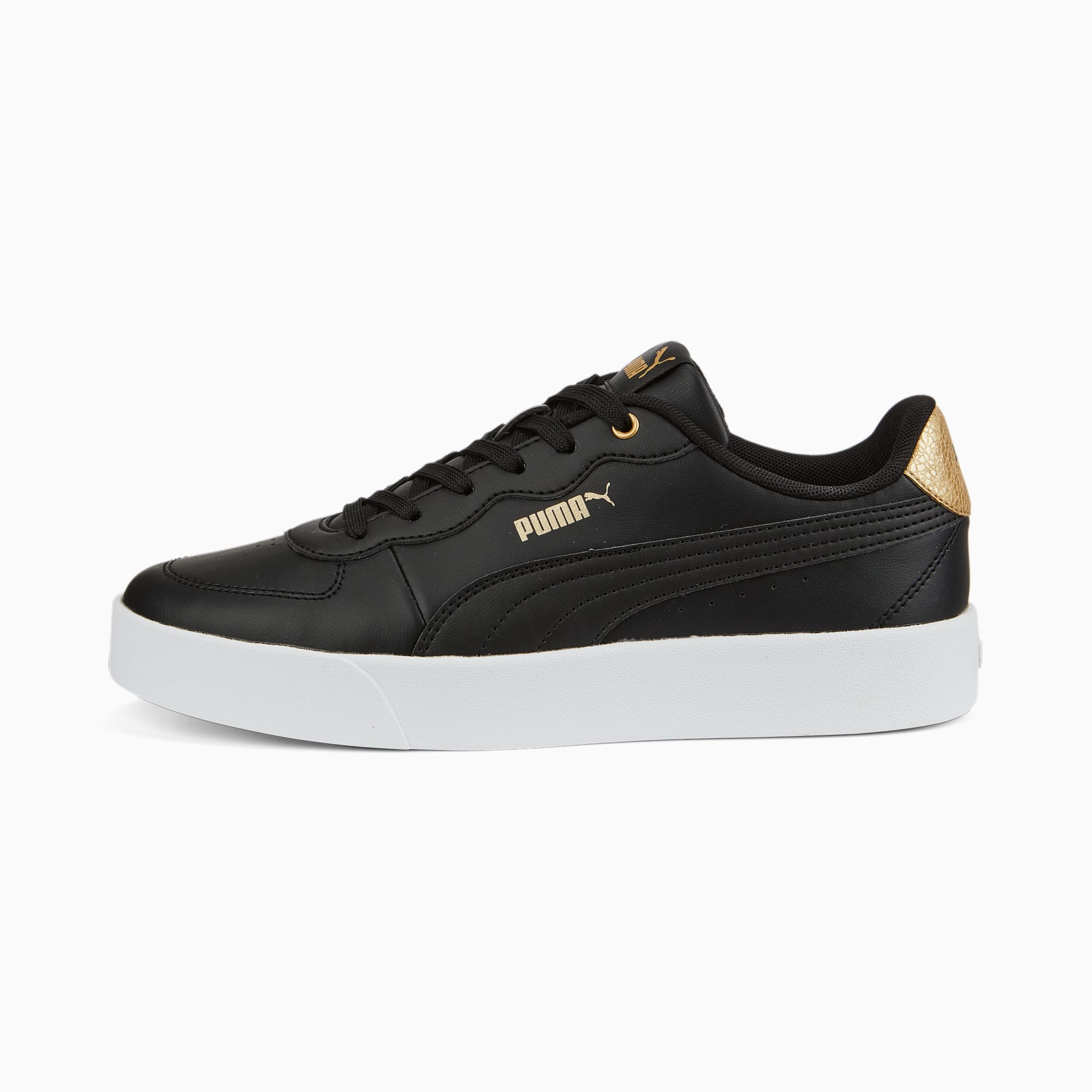 Puma womens trainers black and gold discount