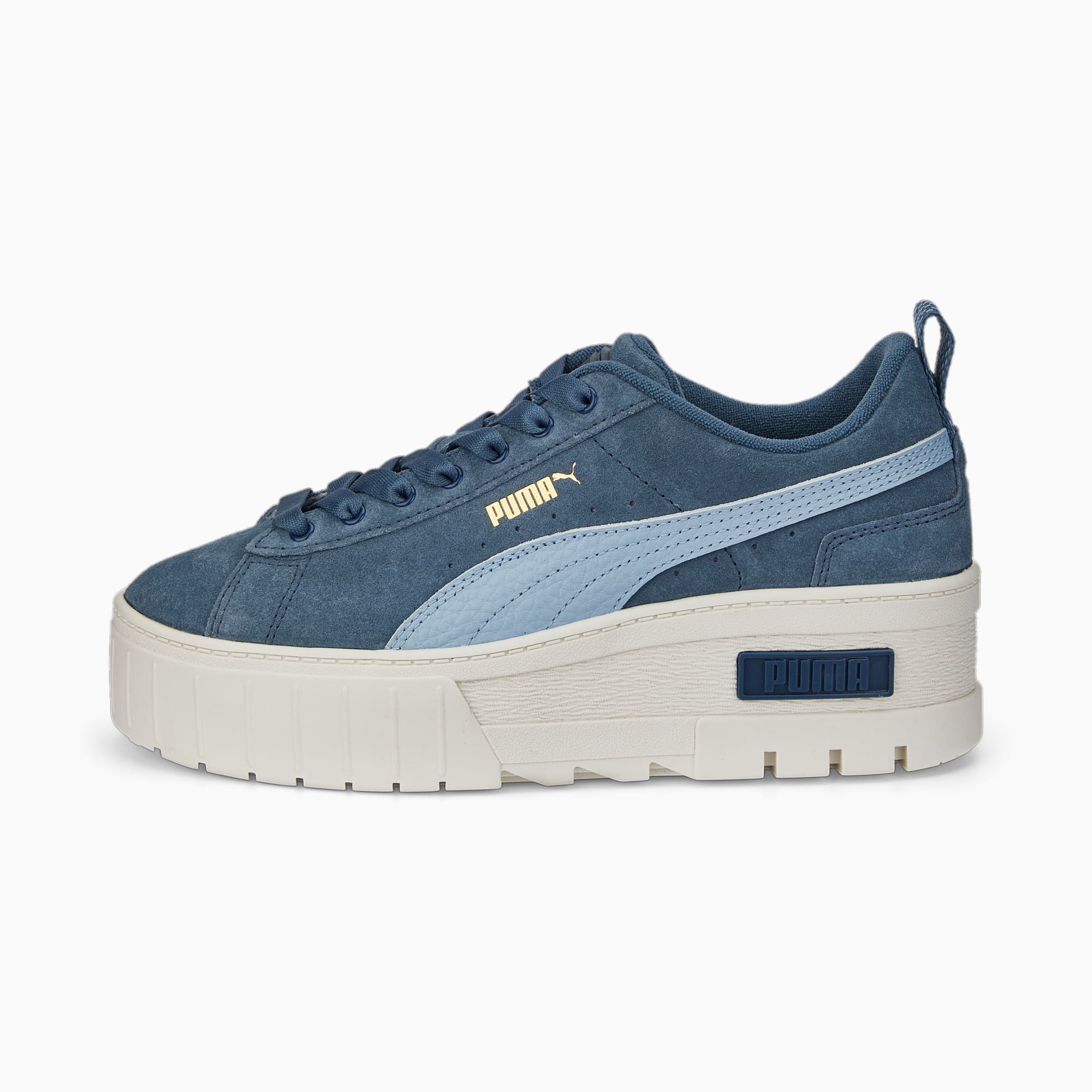 Blue puma wedge sneakers cheap