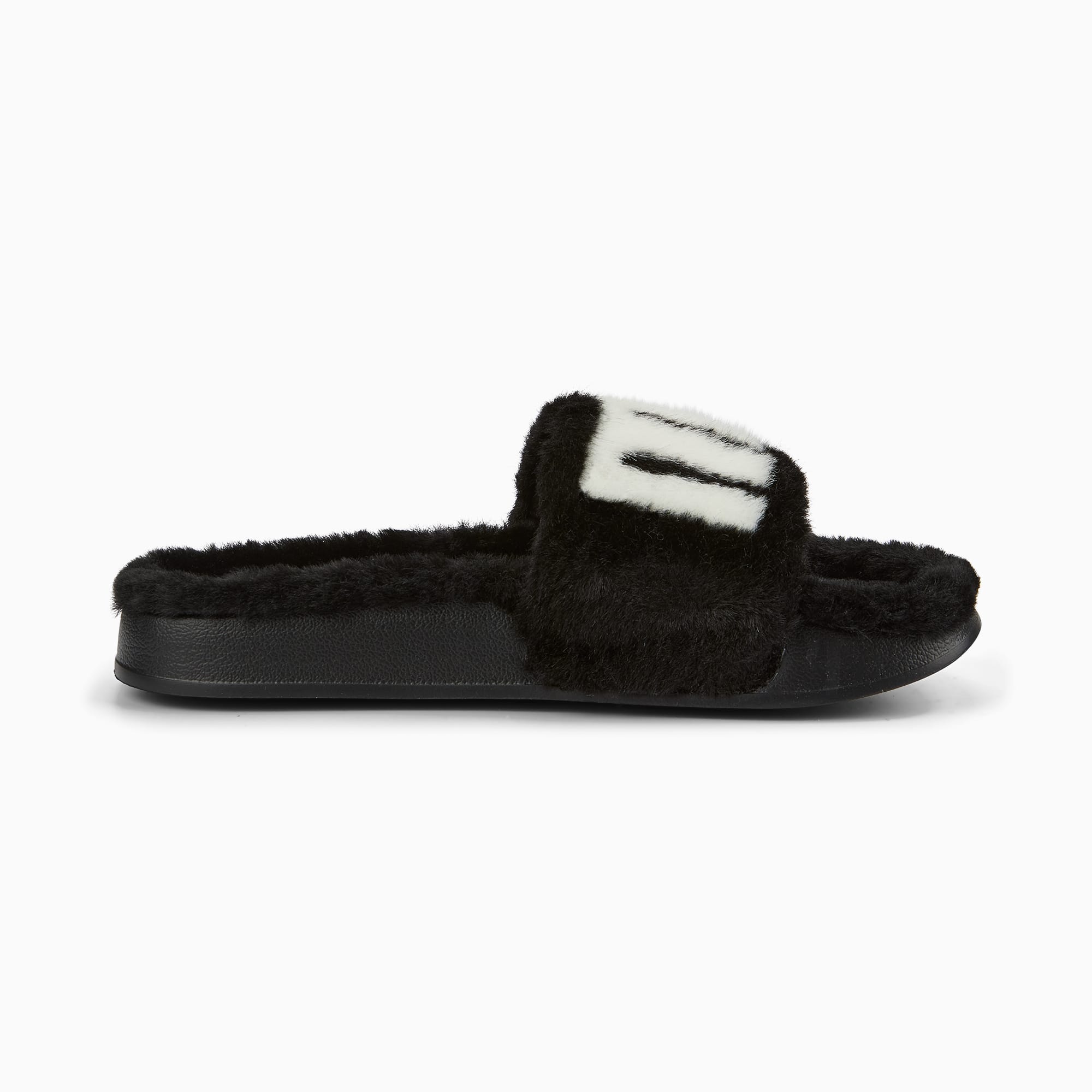 Black and white puma slides store