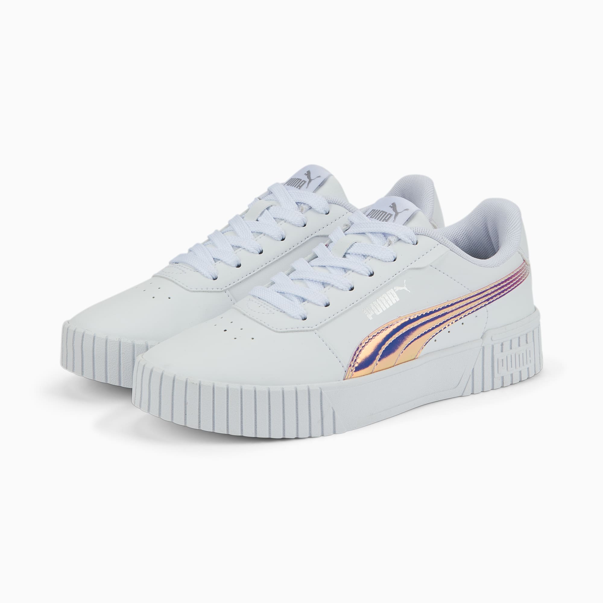 Baskets Carina 2.0 Holo Enfant et Adolescent, Puma White-Puma Silver, large