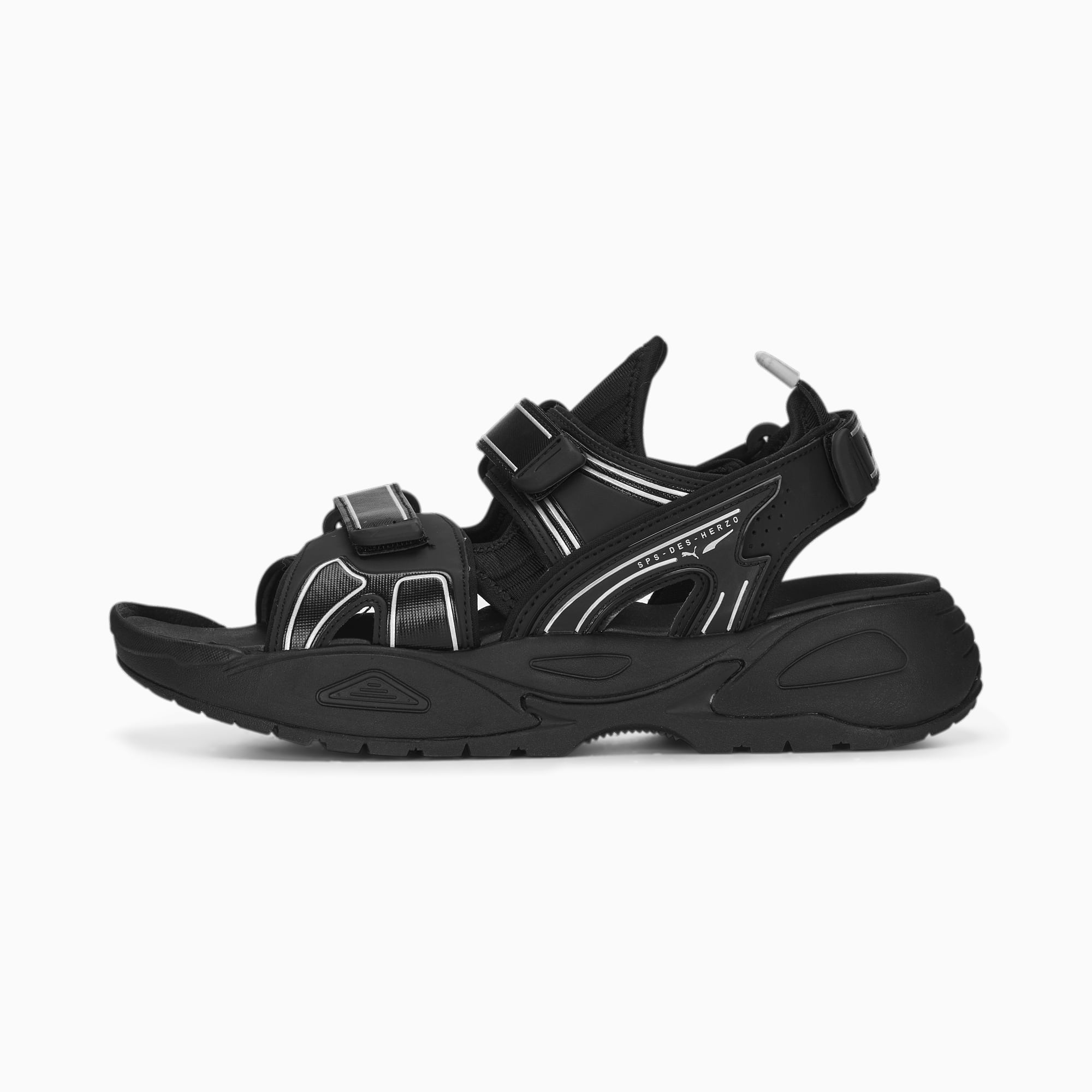Puma black sandals sales