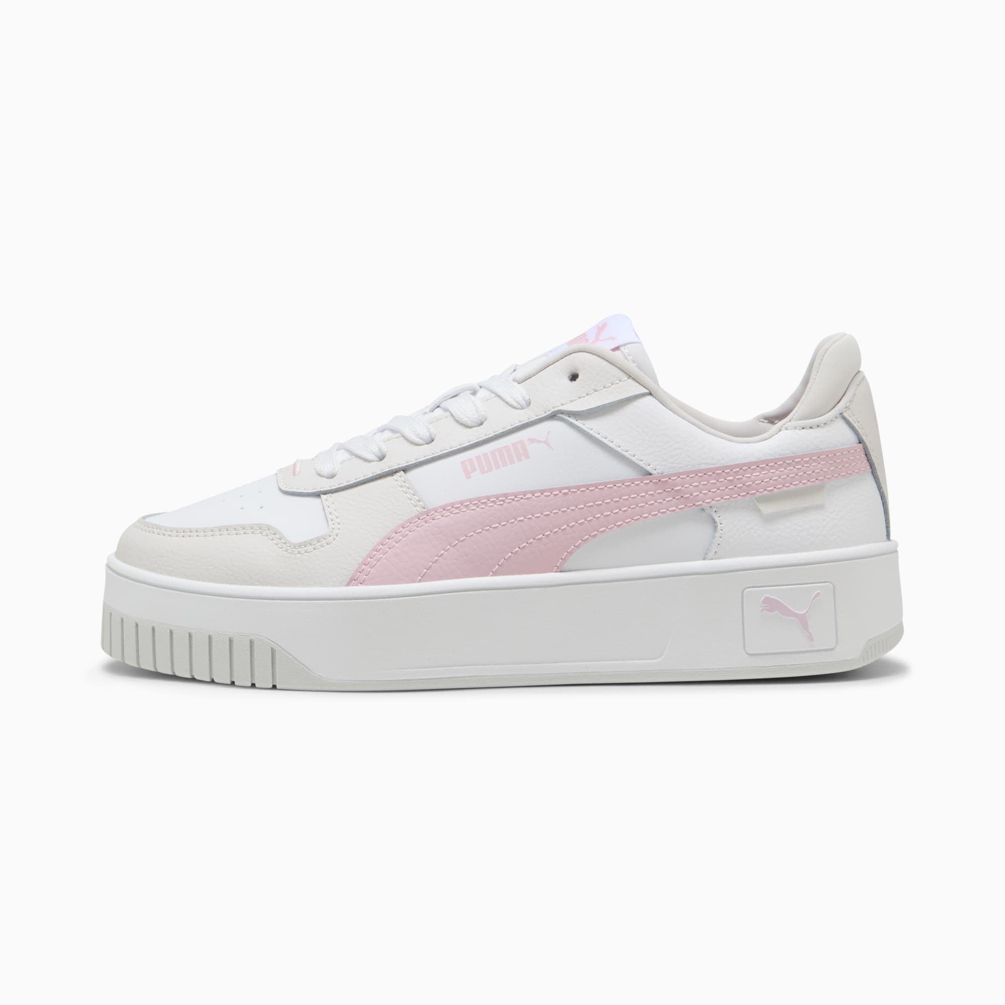 Carina Street Sneakers Damen, PUMA White-Rose Mauve-Feather Gray, large