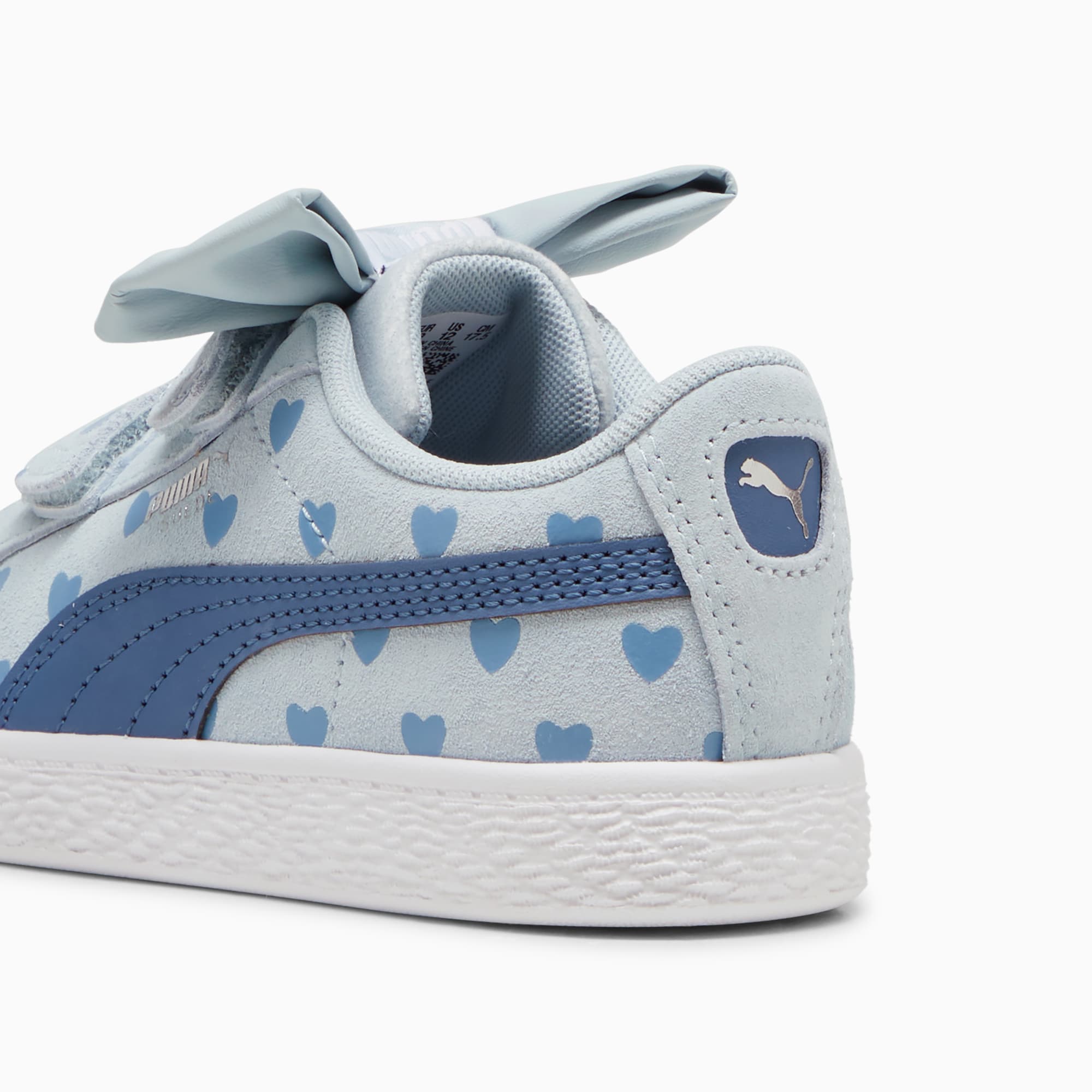 PUMA Suede Classic Re Bow Shoes Girls Frosted Dew Blue Horizon Size 2 Kids