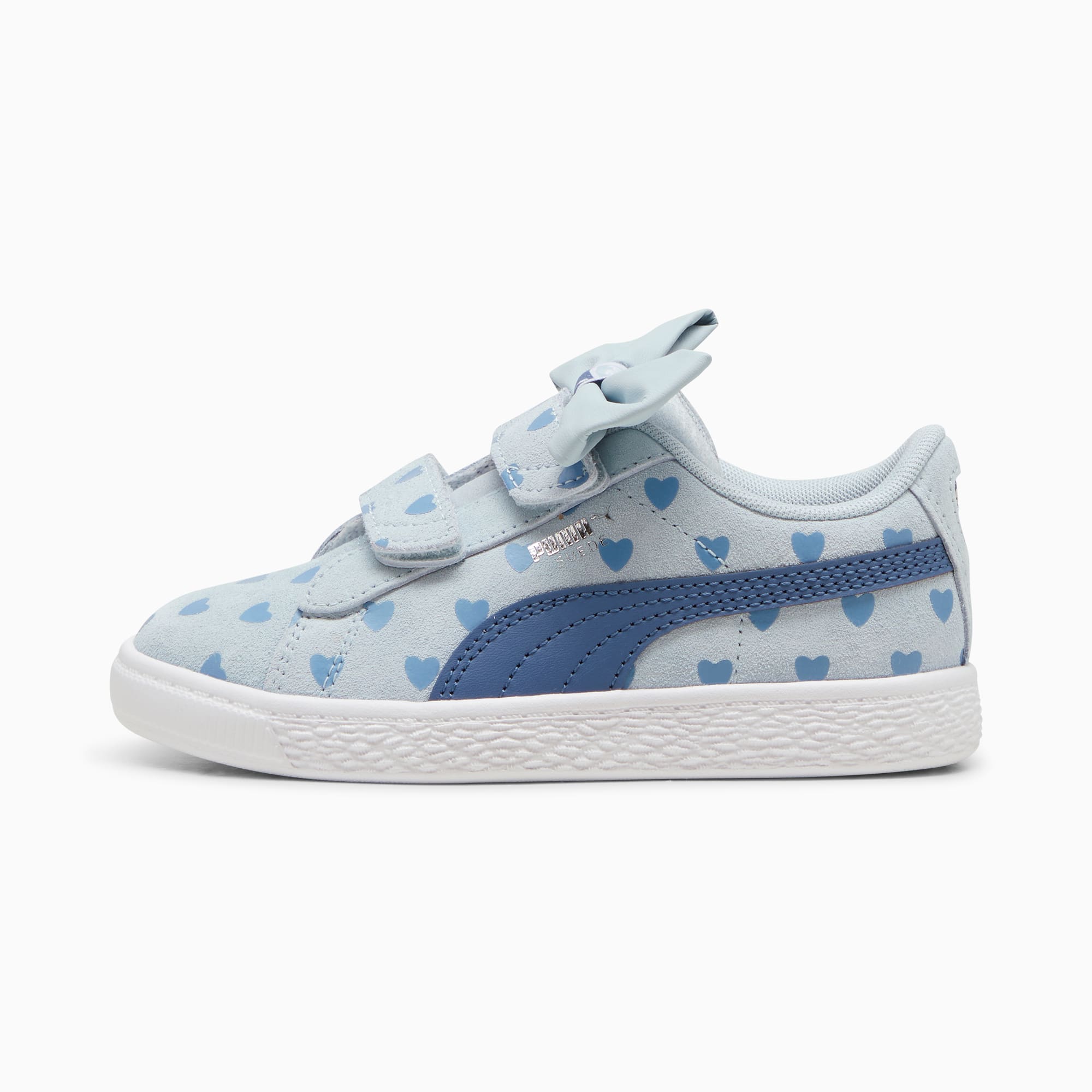 PUMA Suede Classic Re Bow Shoes Girls Frosted Dew Blue Horizon Size 2 Kids