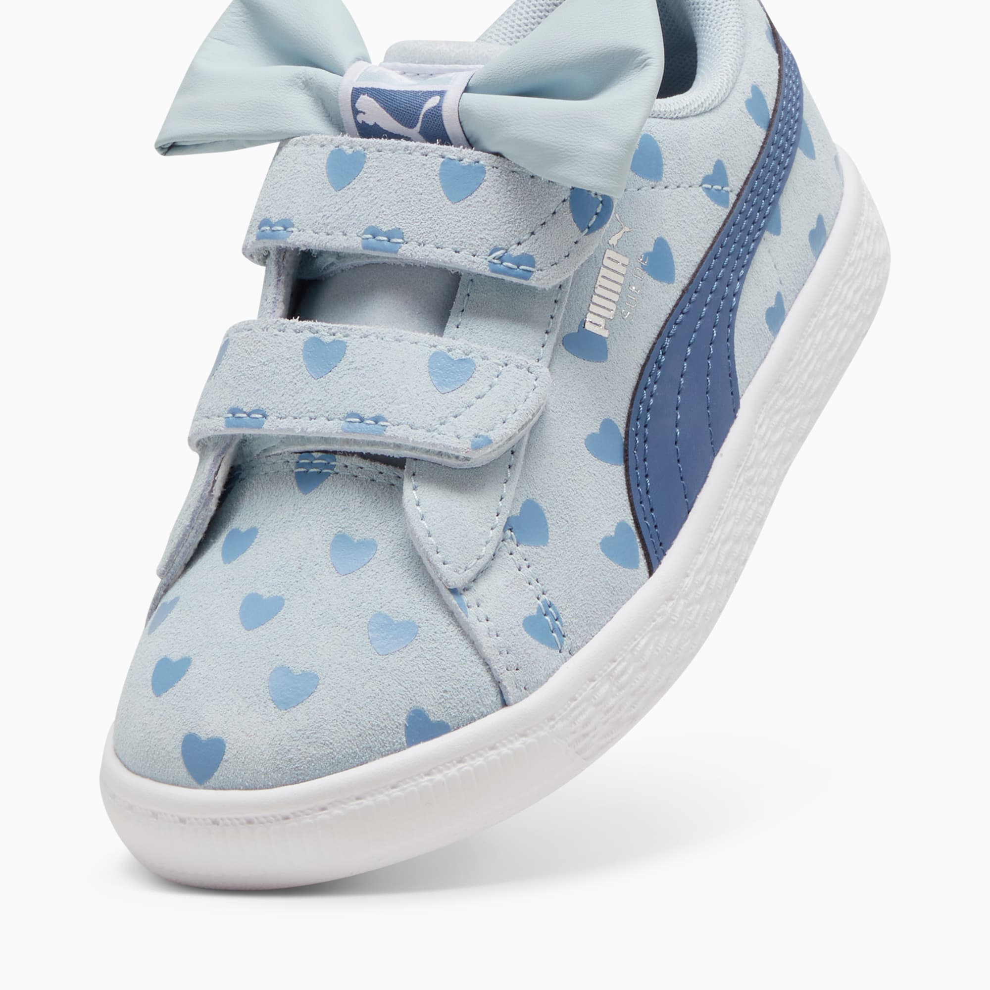 PUMA Suede Classic Re Bow Shoes Girls Frosted Dew Blue Horizon Size 2 Kids
