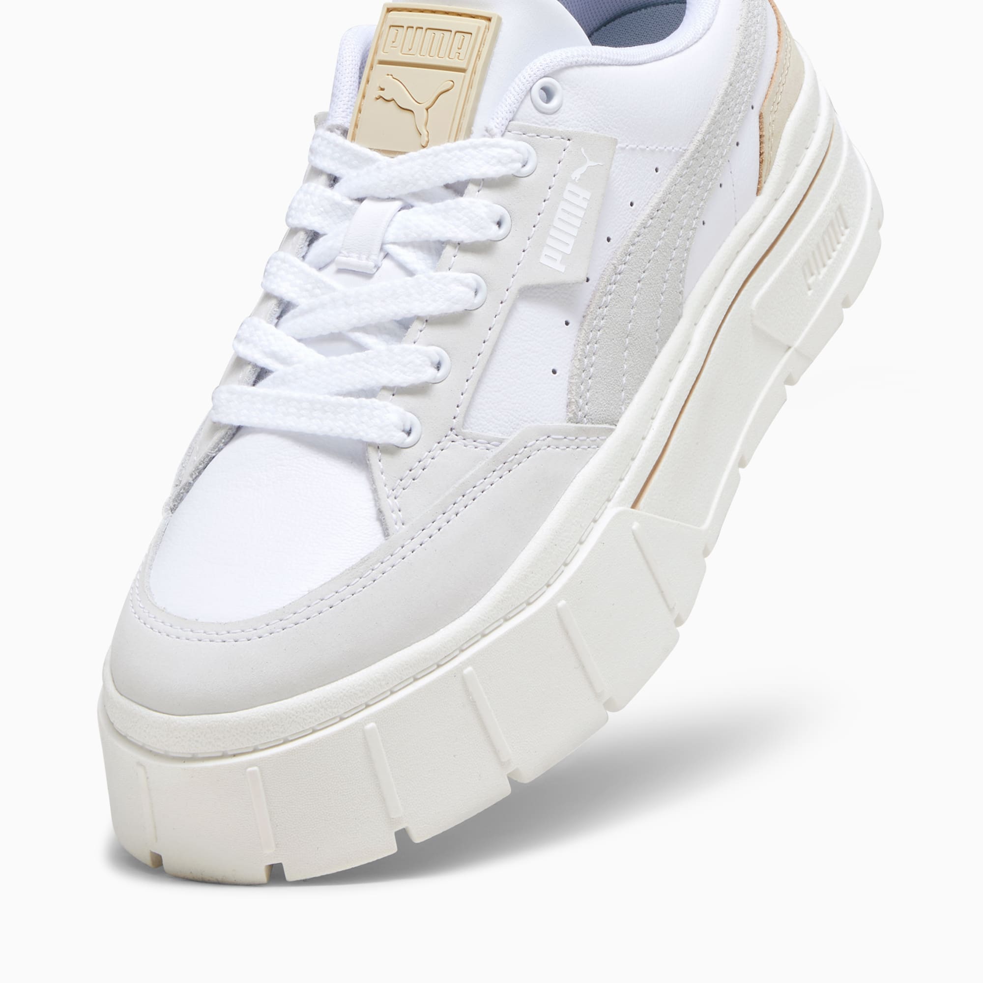 Tenis Puma Mayze Stack Plataforma Blancos Para Mujer