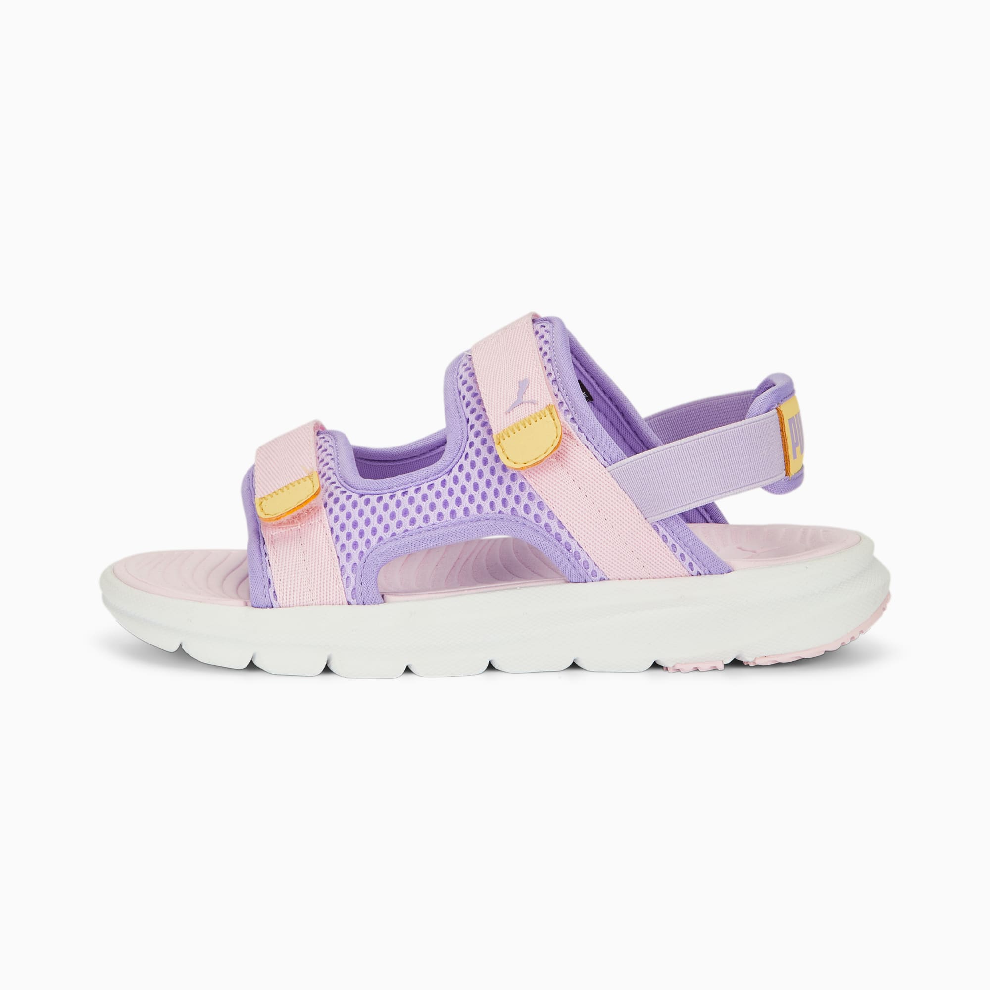 PUMA Evolve Sandals Youth Vivid Violet Pearl Pink Light Straw