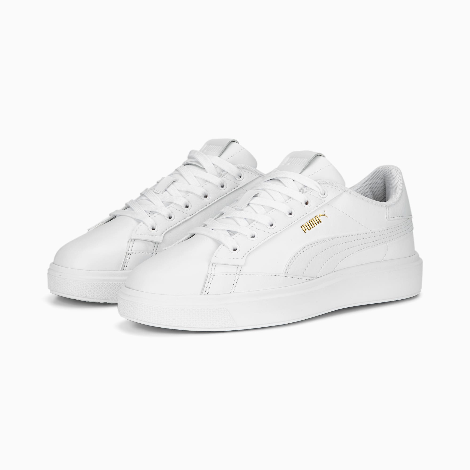 Puma leather white shoes clearance